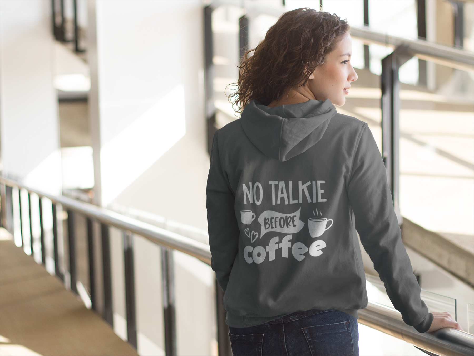 ☕⚠️ No Talkie Before Coffee – Bold Coffee Quote | DTF Transfer FT952