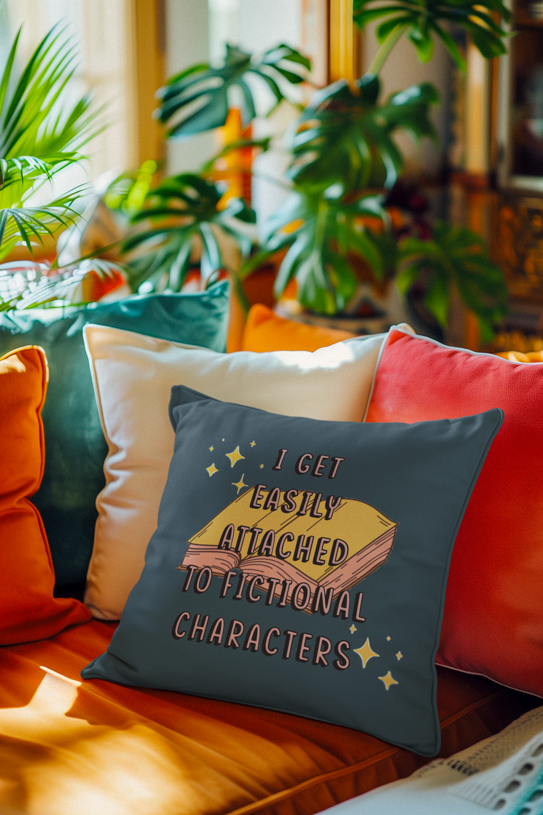 📚✨ I Get Easily Attached to Fictional Characters – Book Lover DTF Transfer FT884