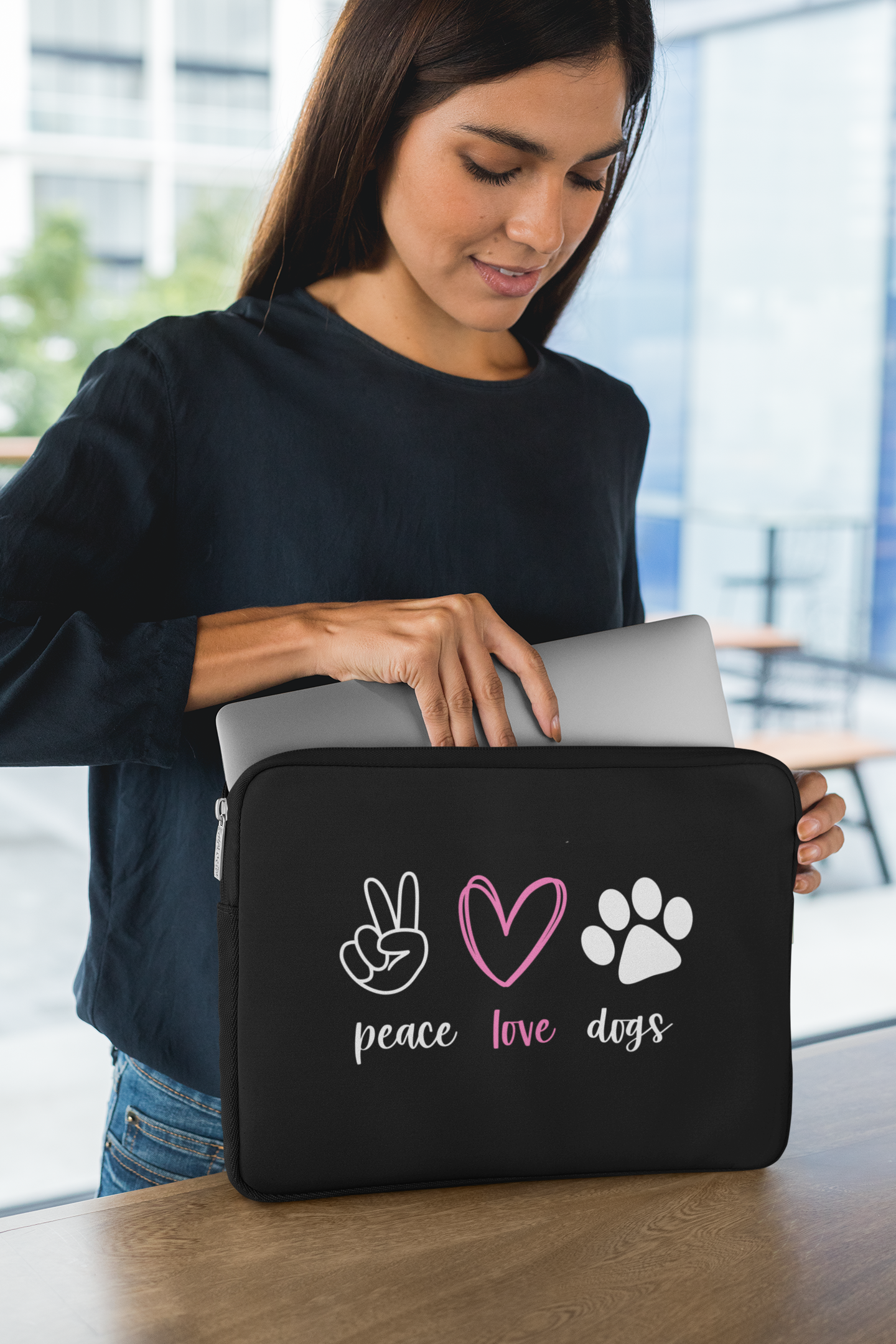 ✌️❤️🐾 Peace Love Dogs Pink Heart Paw Design DTF Transfer FT398