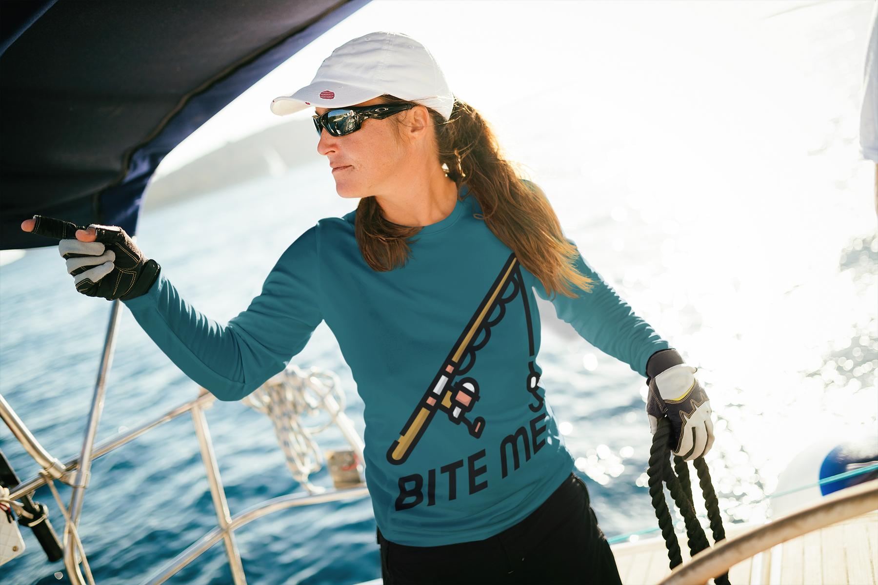 🎣 Bite Me – Minimal Fishing Rod DTF Transfer FT834