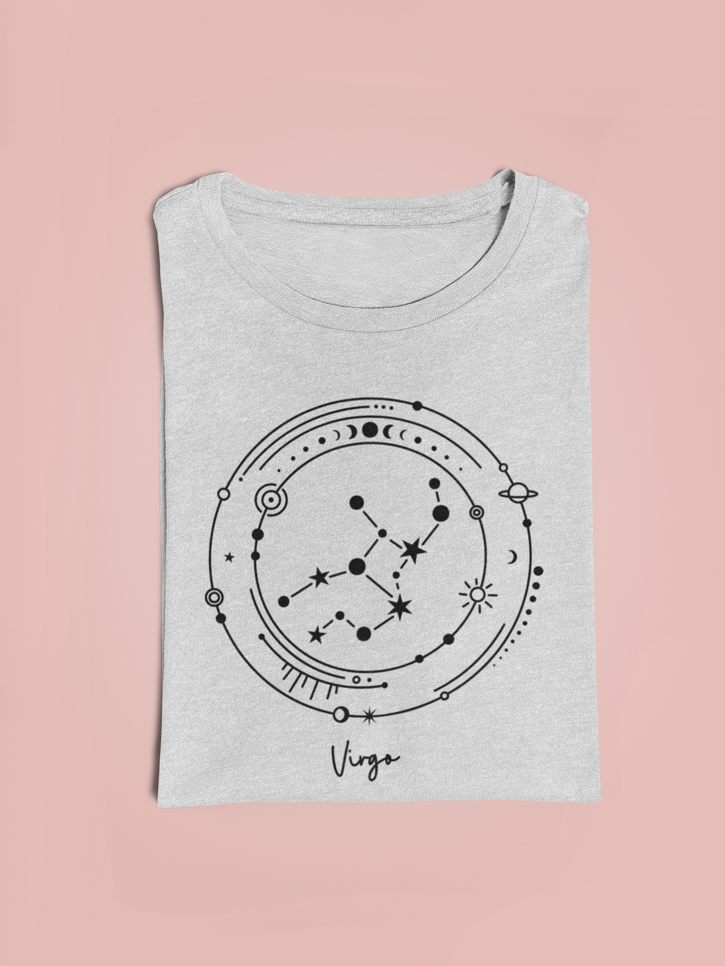 ♍ Virgo – Celestial Symbol | Minimal Astrology DTF Transfer FT784