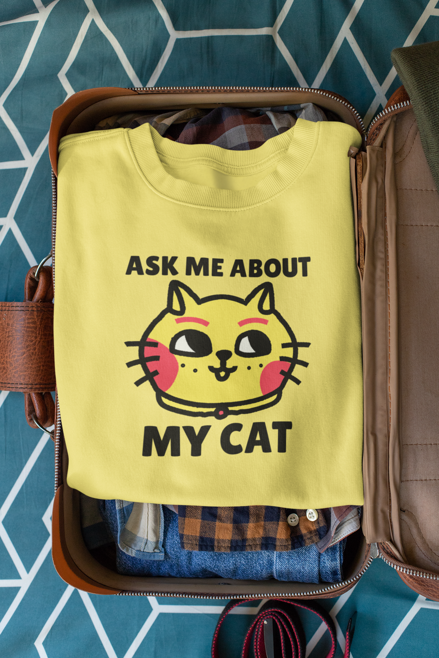 😼 Playful Cat Face | Cute Character DTF Transfer FT861