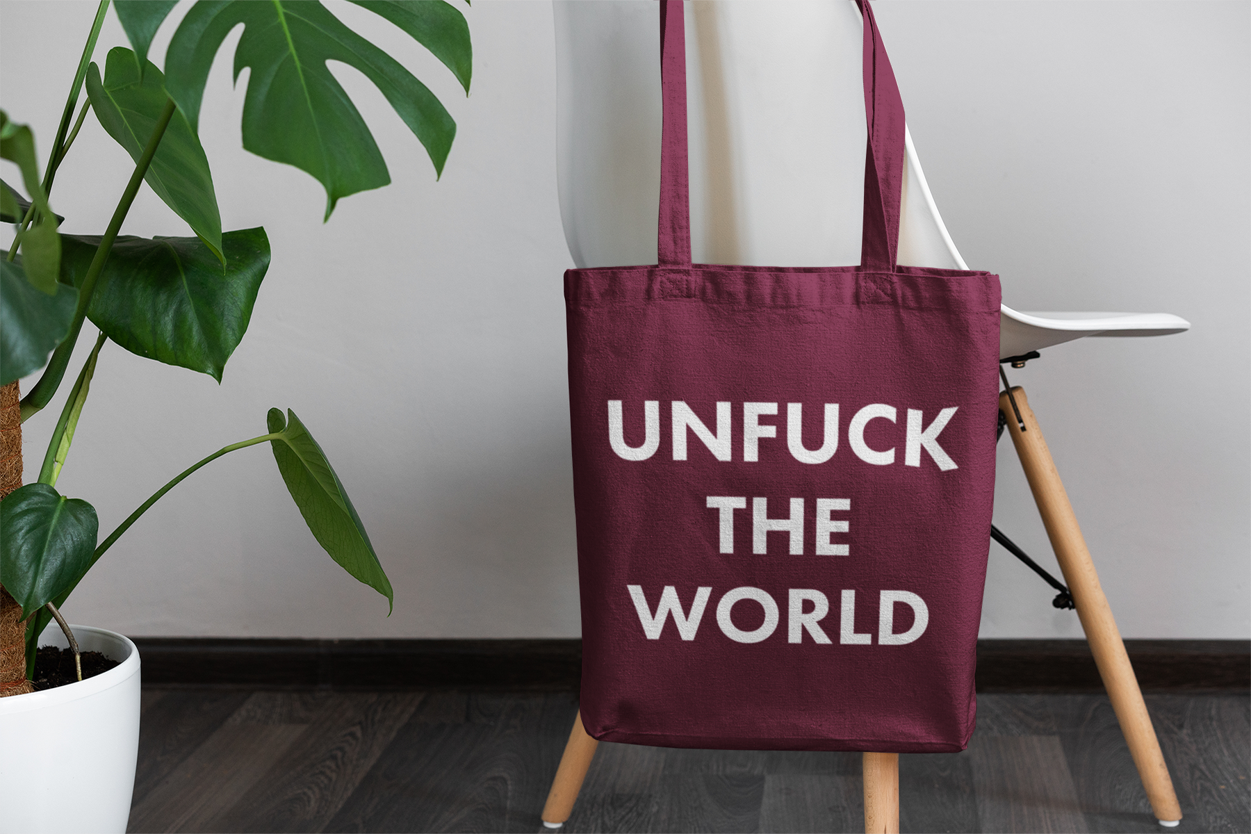 🖤⚡ UNFUCK THE WORLD – Bold Statement White Font DTF Transfer FT609