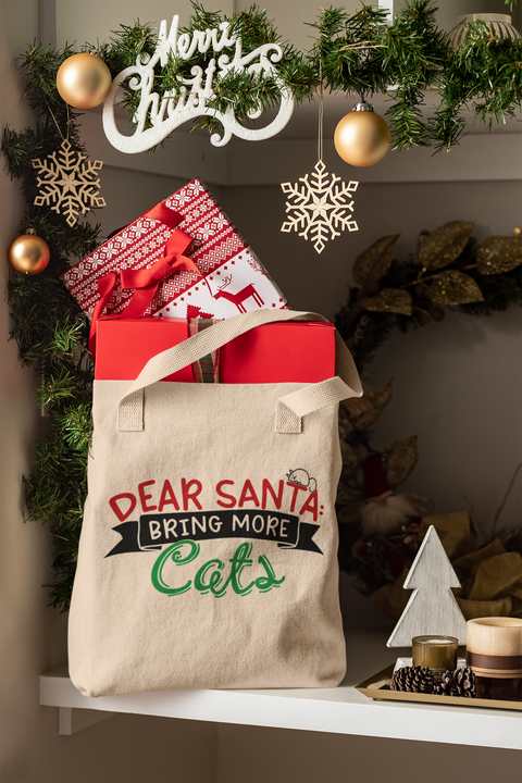 Dear Santa: Bring More Cats – Cute & Cozy Holiday Pet Lover Design in Black FT490