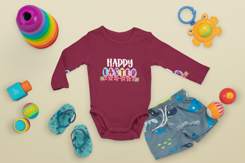 🌈 Happy Easter Cute Pastel Eggs & Flowers Design DTF Transfer FT360