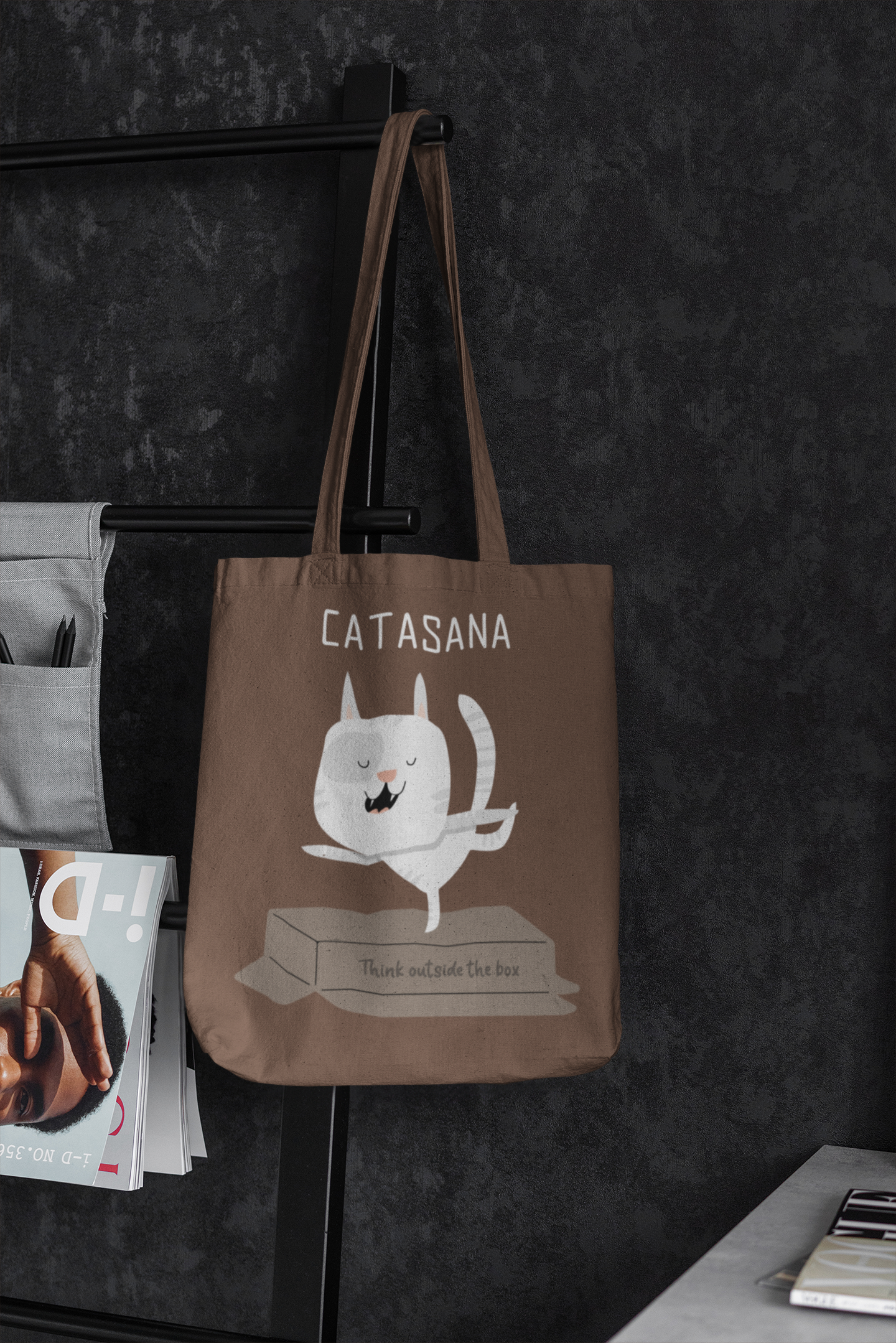 🐱 Catasana | Yoga Cat “Think Outside the Box” DTF Transfer FT860