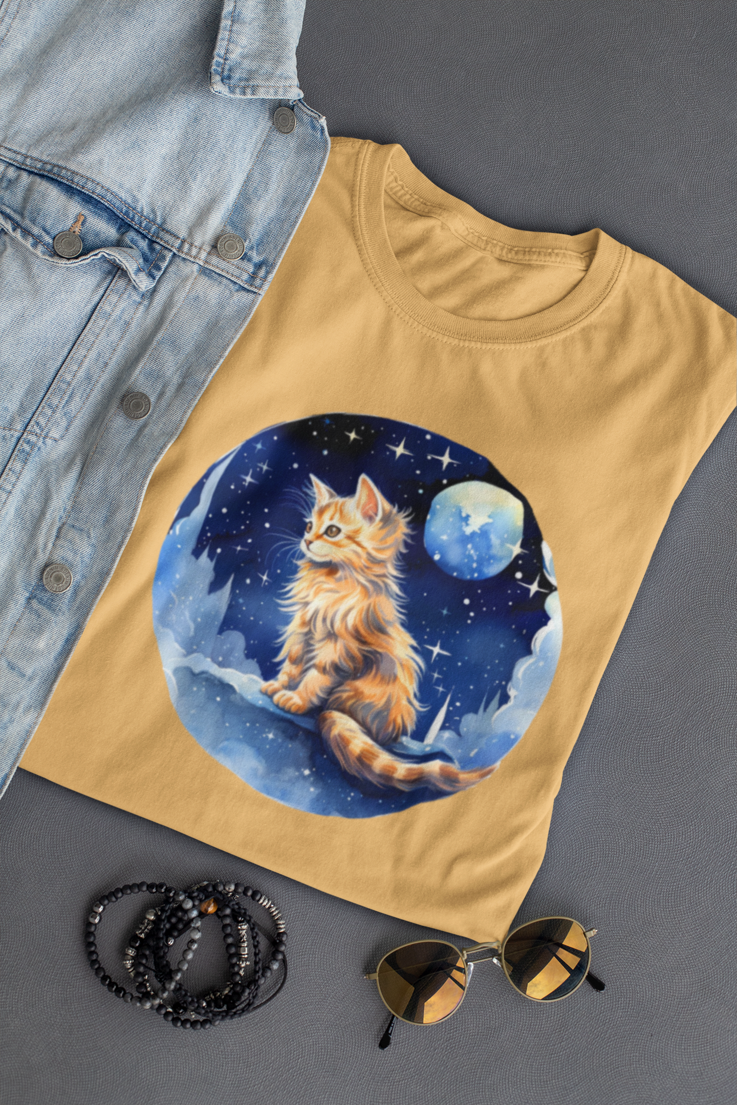 🌙🐾 The Kitten of the Night Design DTF Transfer FT232