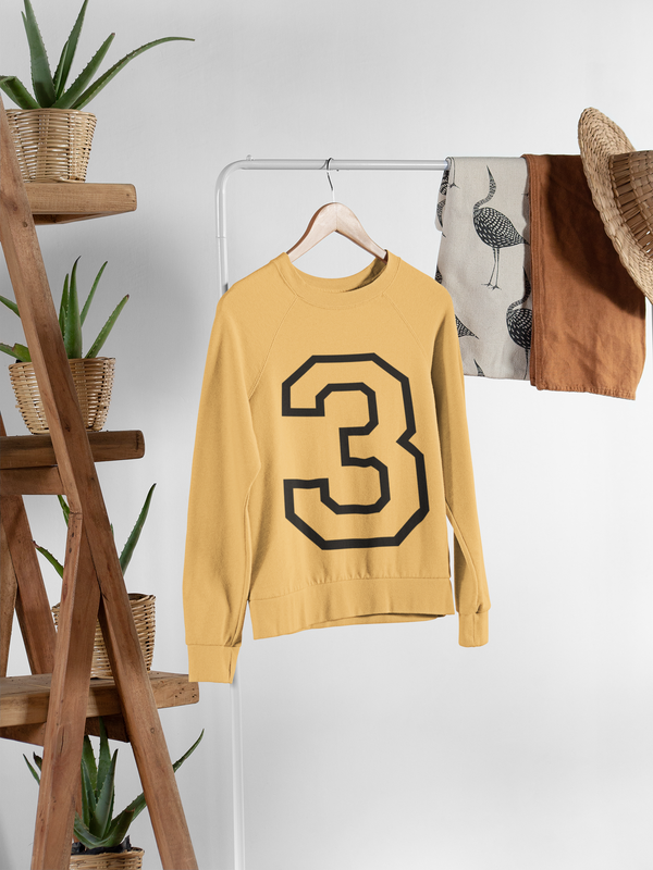 ⬛ “3” – Three – Solid Black Outline Numeric | DTF Transfer FT1053