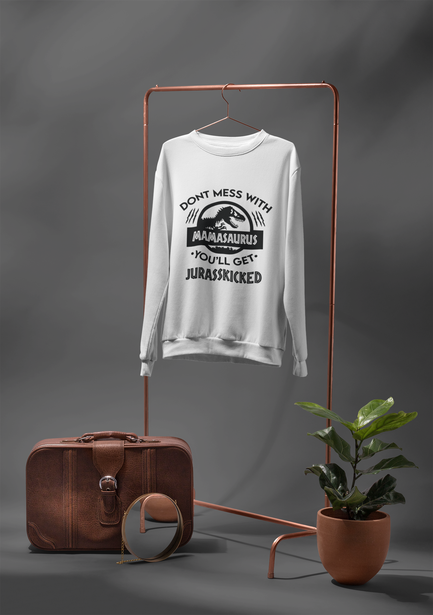 🦖 Don’t Mess With Mamasaurus | Bold Mom Black DTF Transfer FT858