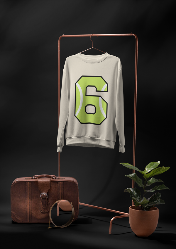 🎾 “6” – Six – Neon Green Tennis-Style Numeric | DTF Transfer FT1046