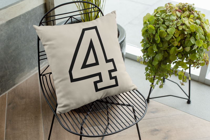 ⬛ “4” – Four – Solid Black Outline Numeric | DTF Transfer FT1054