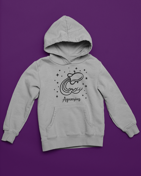 ♒🌊 Aquarius Zodiac – Visionary Mind Black DTF Transfer FT901