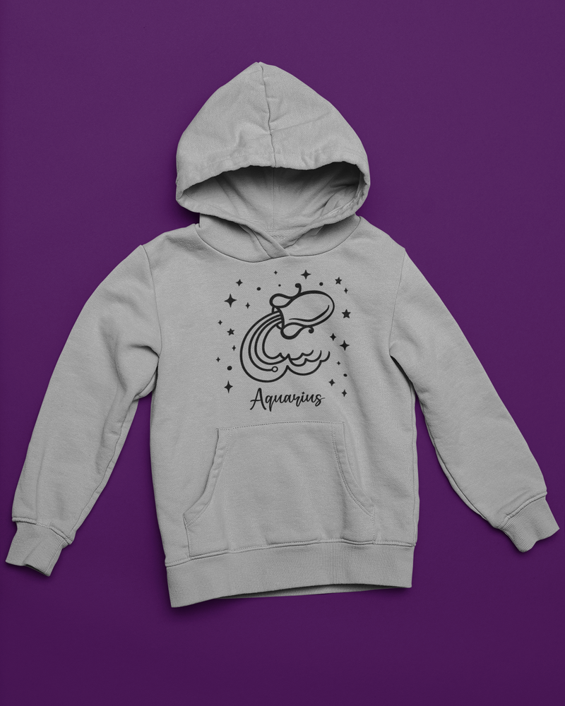 ♒🌊 Aquarius Zodiac – Visionary Mind Black DTF Transfer FT901