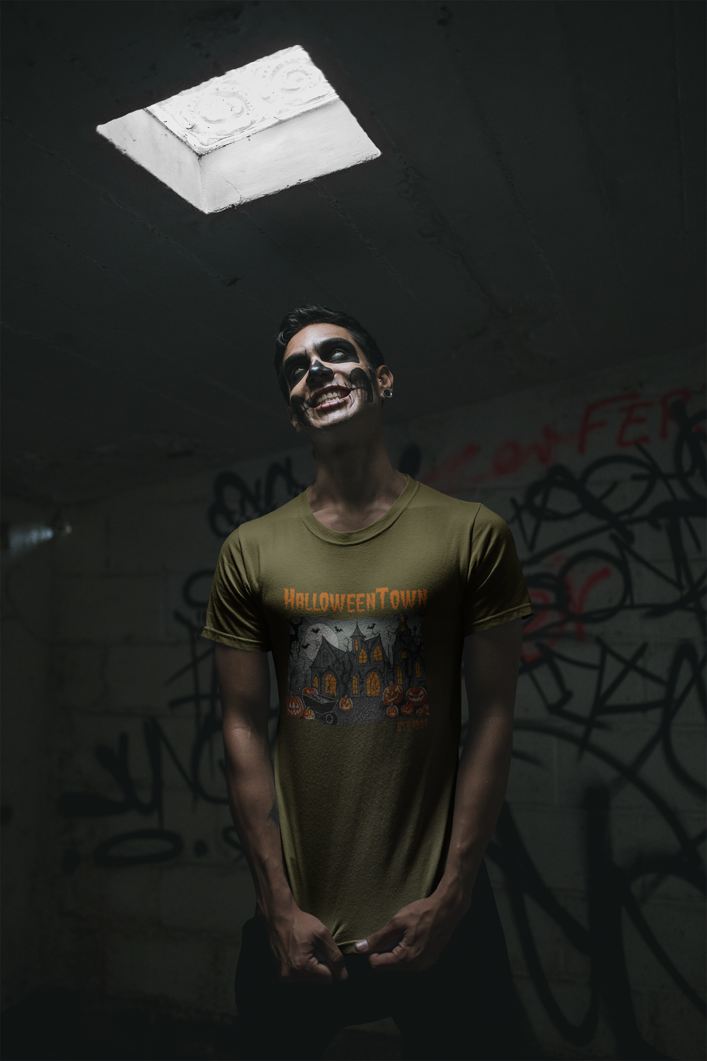 🕯️🎃 Halloween Town Art Orange Color Design DTF Transfer FT292