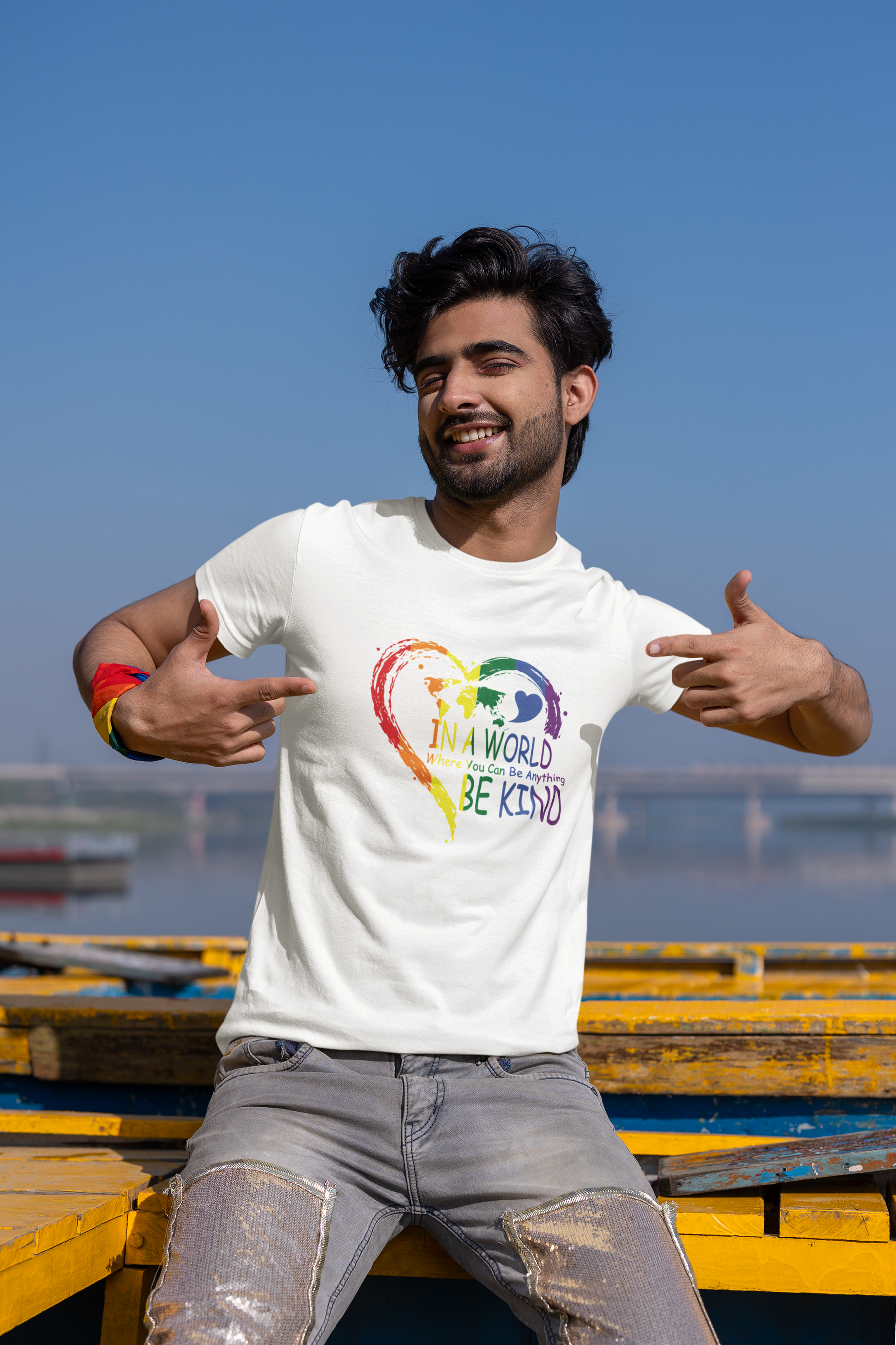 🌍 In a World Where You Can Be Anything, Be Kind | Pride DTF Transfer FT716