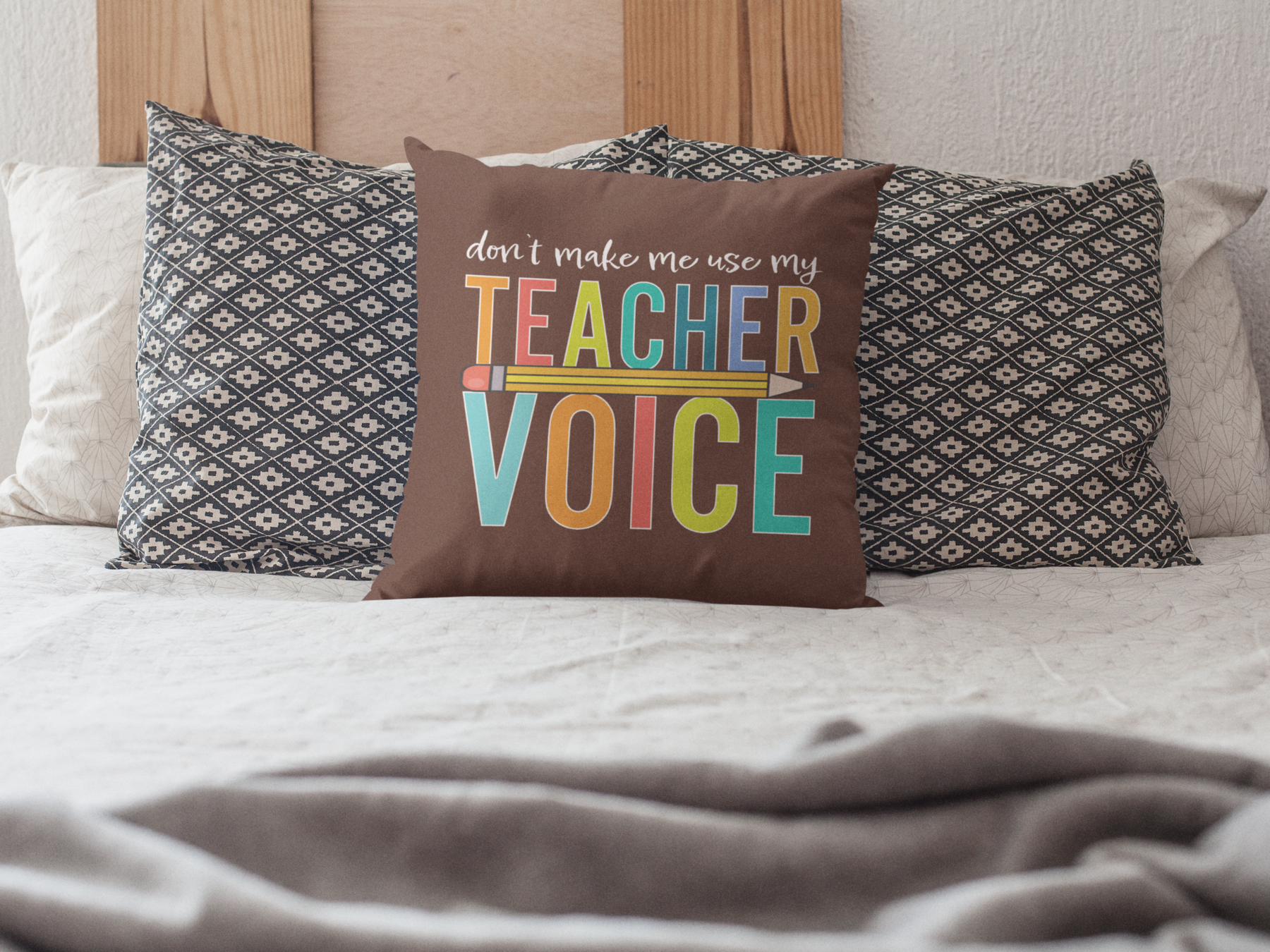 ✏️⚡ DON’T MAKE ME USE MY TEACHER VOICE – Bold Typography DTF Transfer FT651
