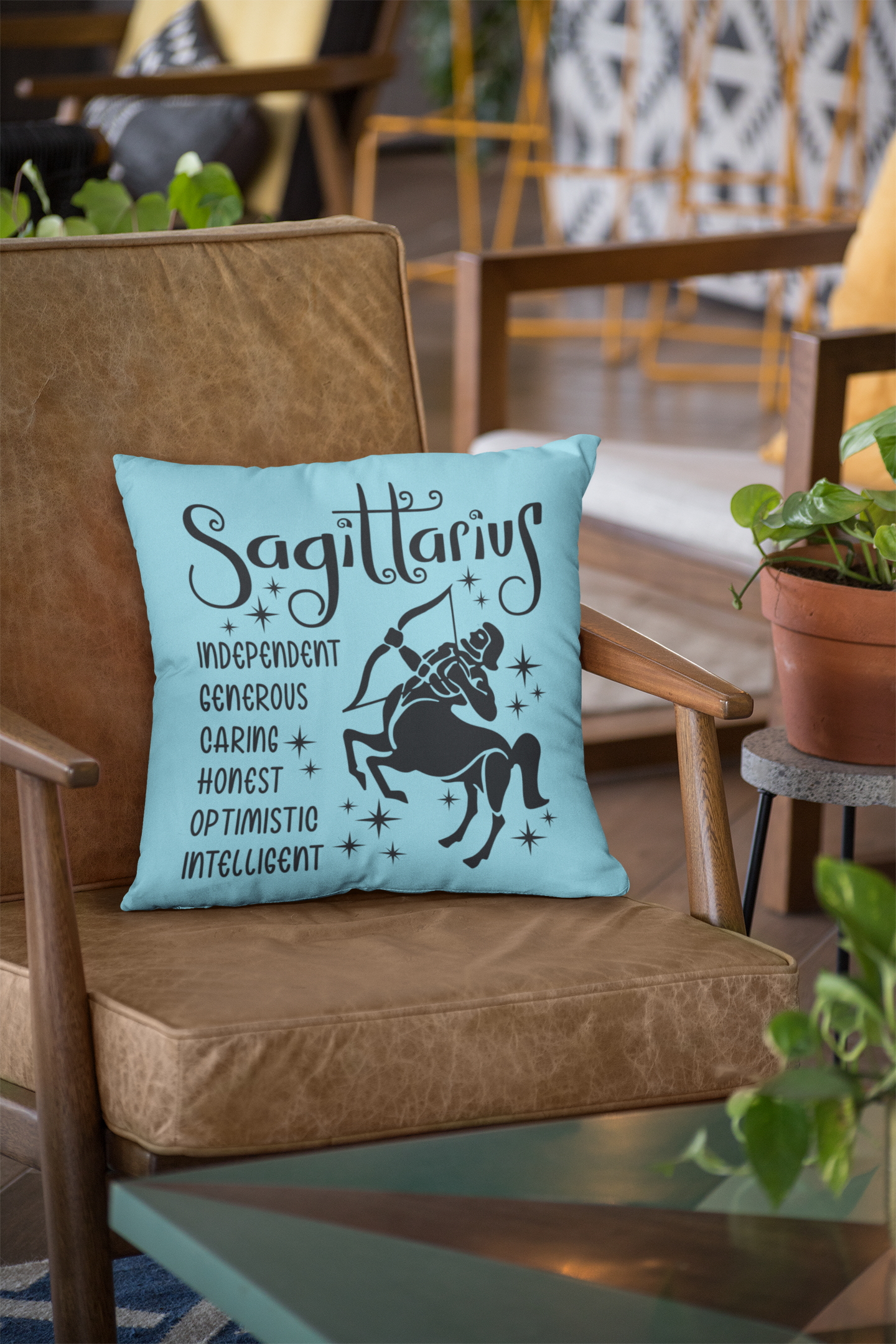 ♐🏹 Sagittarius Zodiac – Free Spirit Black DTF Transfer FT896