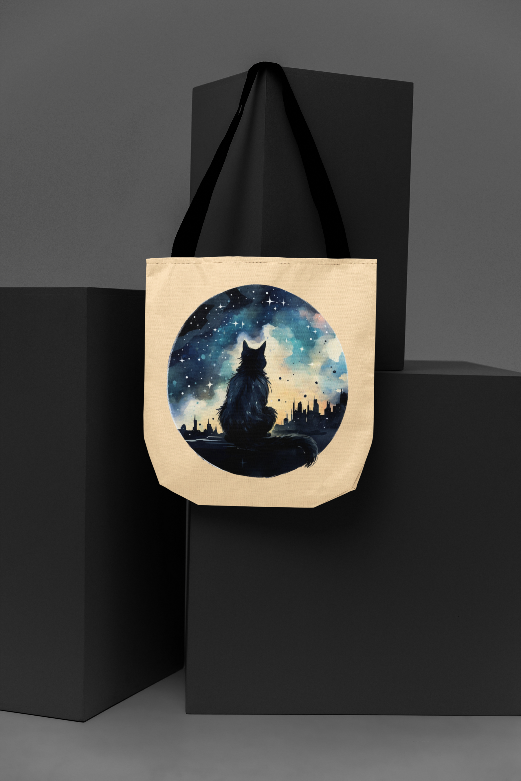 🌙🐈 The Lonely Cat of the Night Design DTF Transfer FT231