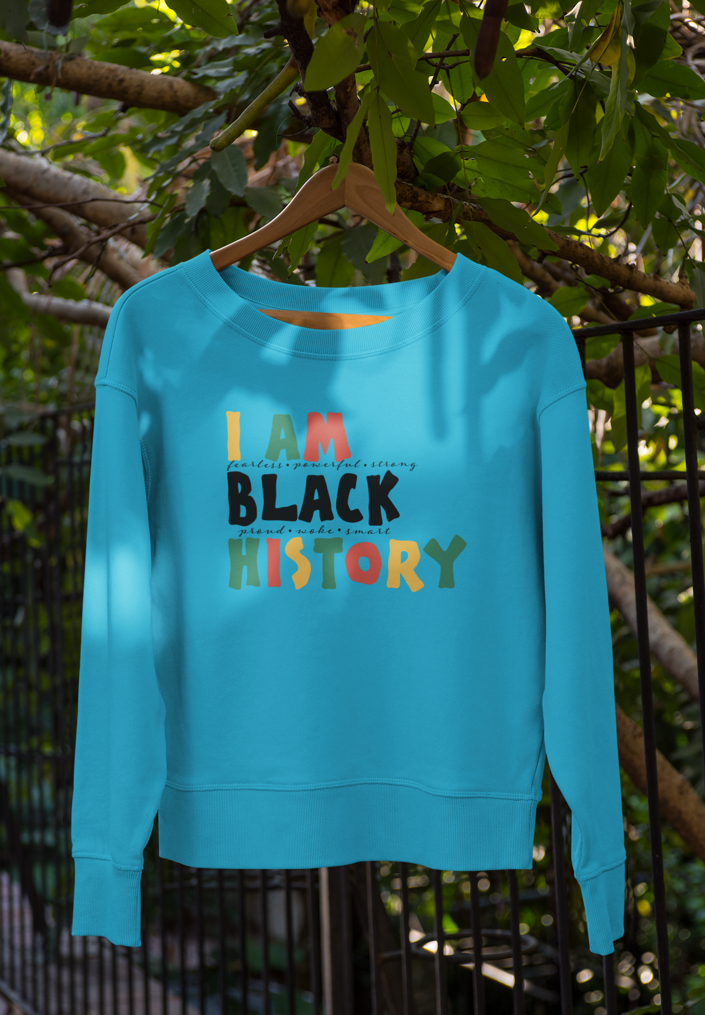 ✊🏾 I Am Black History Fearless Powerful Strong Design DTF Transfer FT337