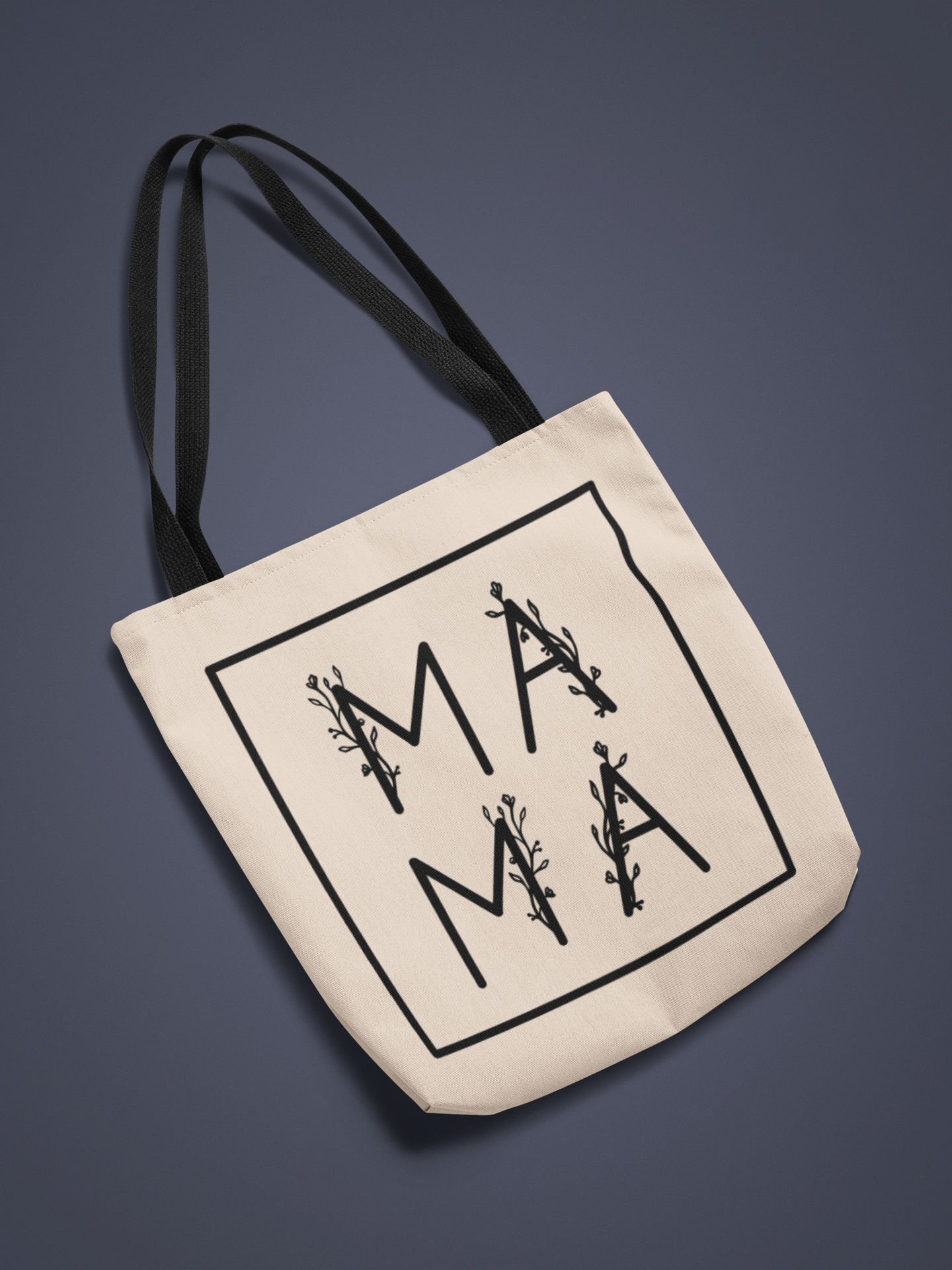 🖤 Mama – Floral Black Typography DTF Transfer FT874