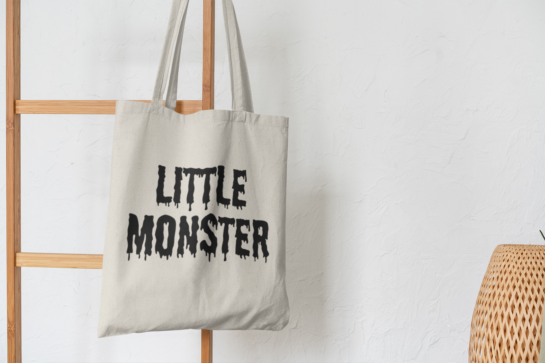 👻🕸️ LITTLE MONSTER – Cute but Creepy Halloween Black Font DTF Transfer FT600