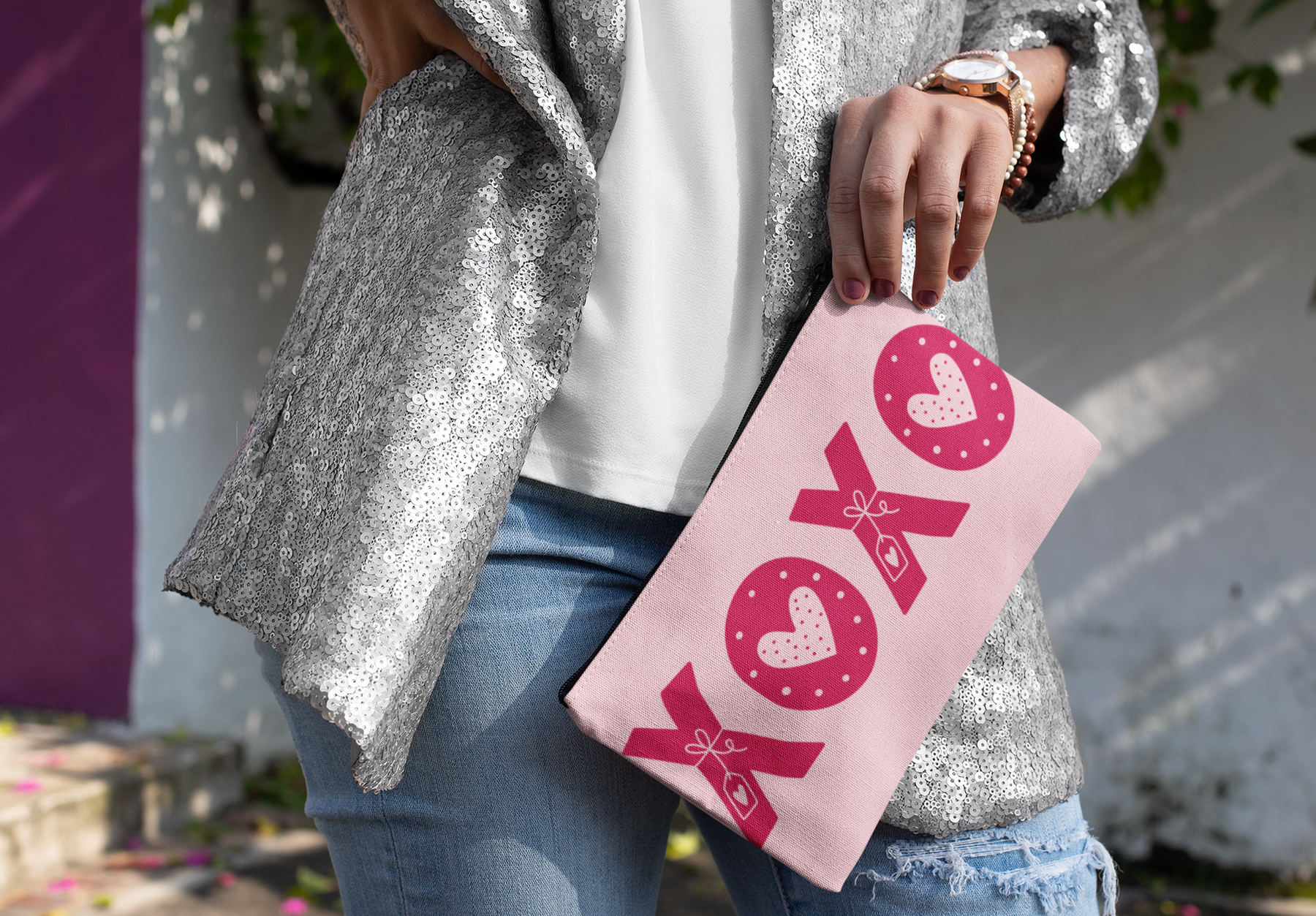 💋 XOXO Valentine Pink Heart Cookie Design DTF Transfer FT387