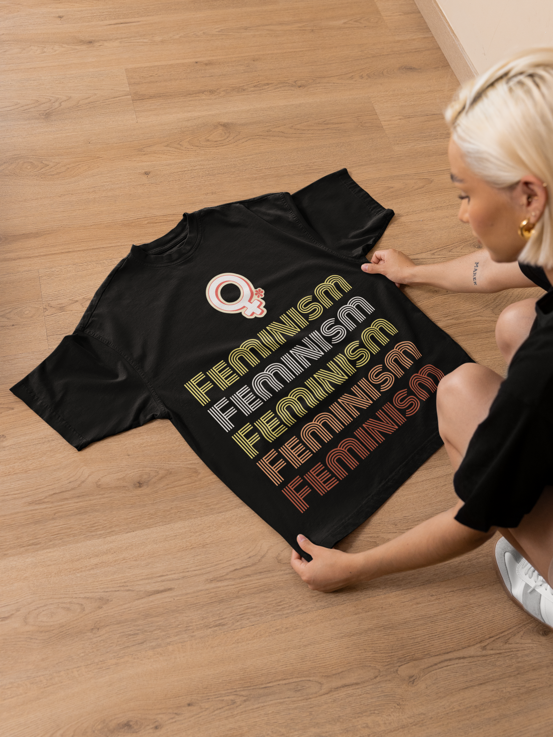 🖤 FEMINISM – Repeated Power Typography | Feminist DTF Transfer FT837
