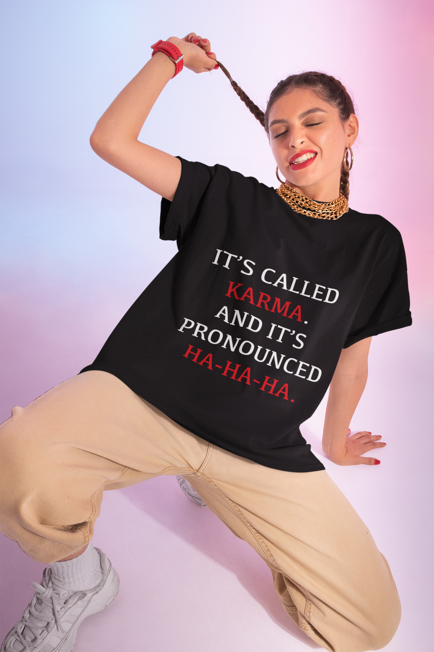 😏 It’s Called Karma And It’s Pronounced Ha-Ha-Ha Design DTF Transfer FT377