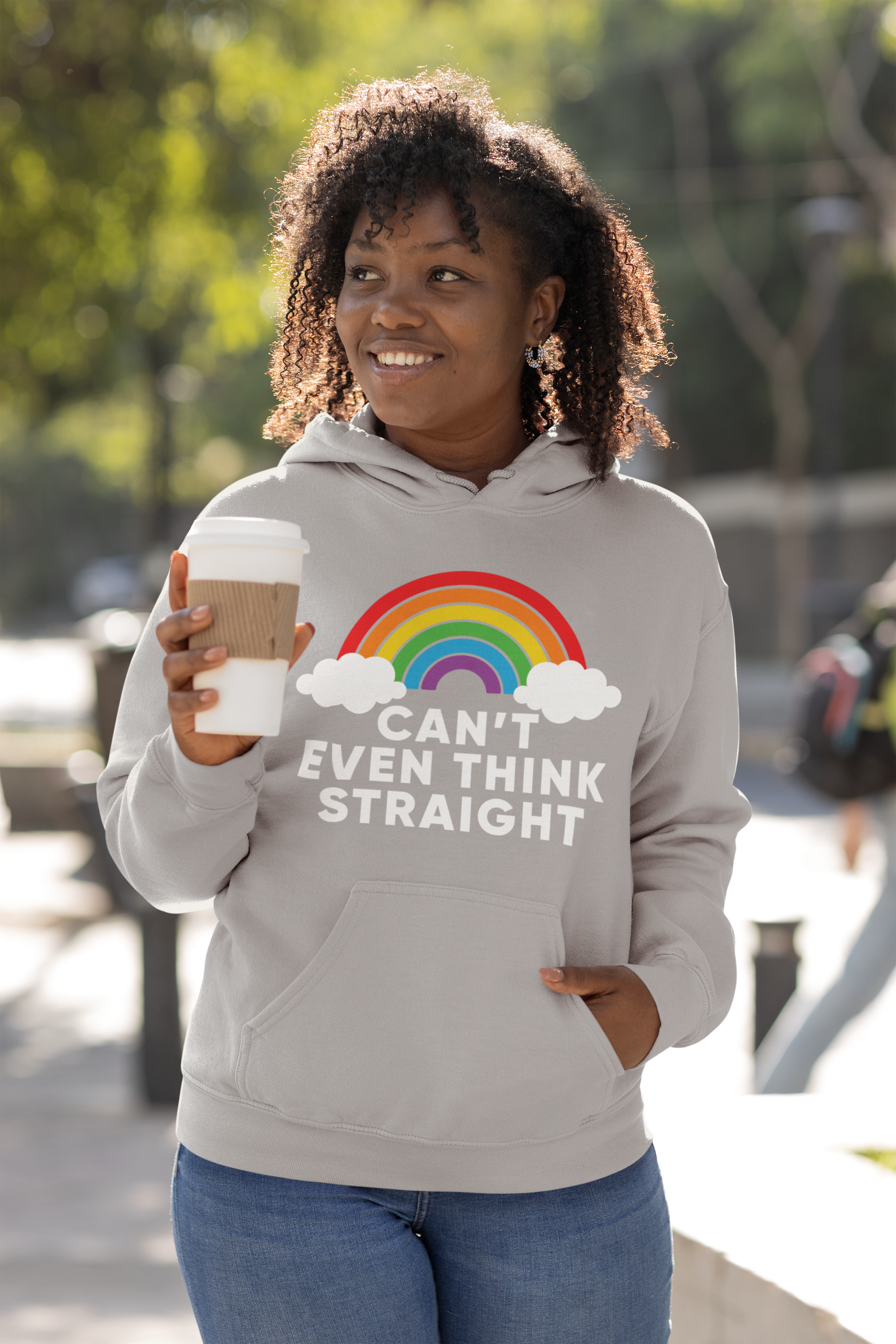 🌈 Classic Rainbow with Clouds | Minimal Feel-Good DTF Transfer FT710