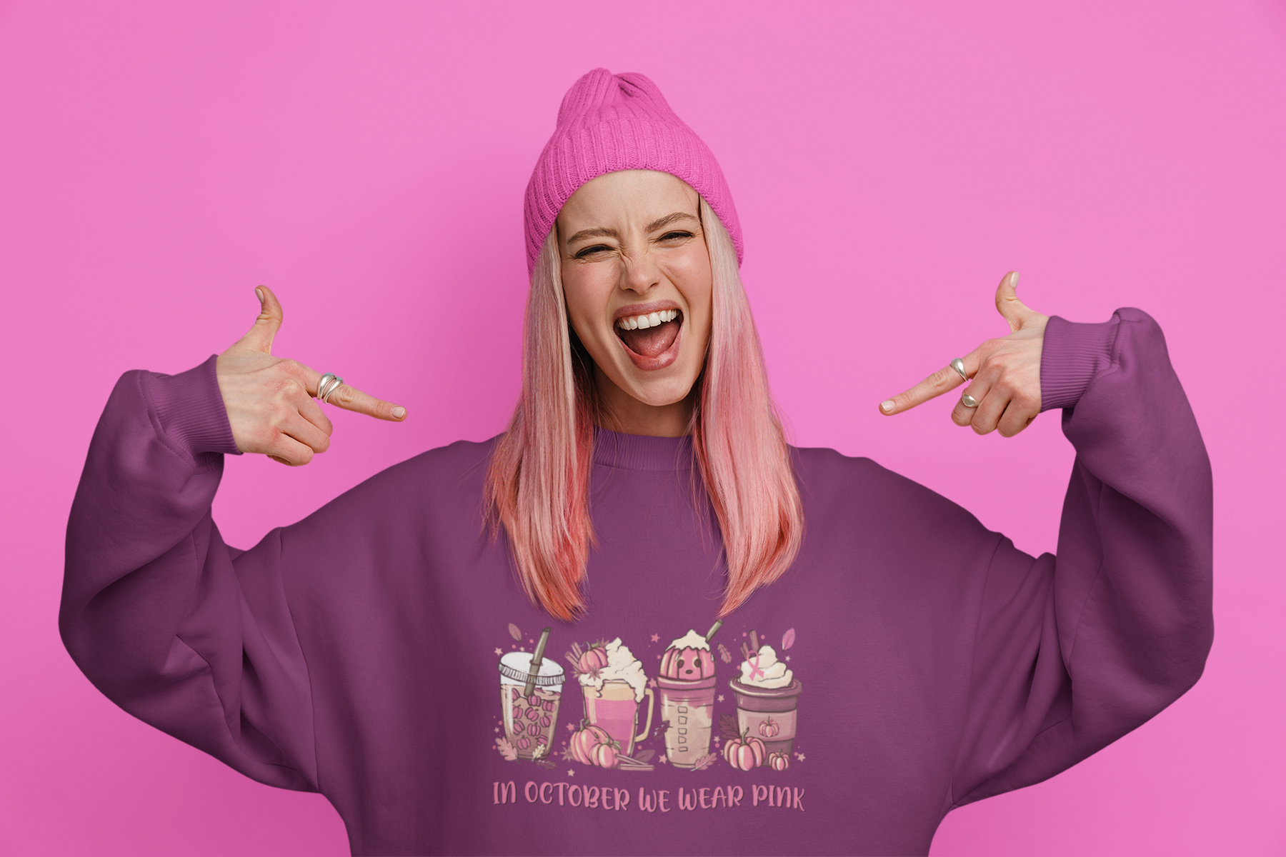 🎀💗 In October We Wear Pink Cute Design DTF Transfer FT313