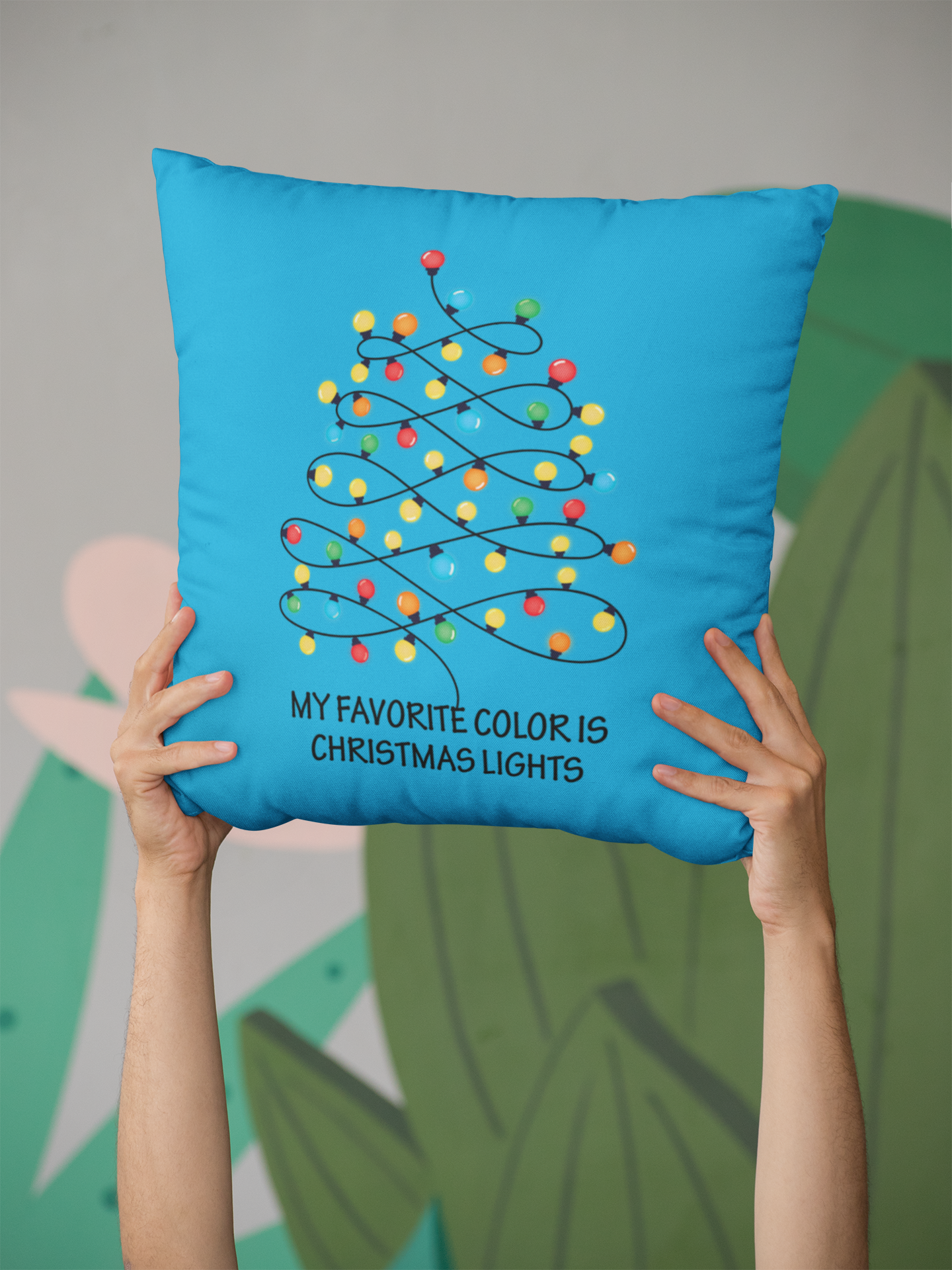 My Favorite Color Is Christmas Lights in Black DTF Transfer FT459