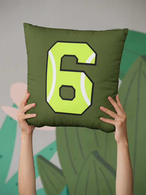 🎾 “6” – Six – Neon Green Tennis-Style Numeric | DTF Transfer FT1046