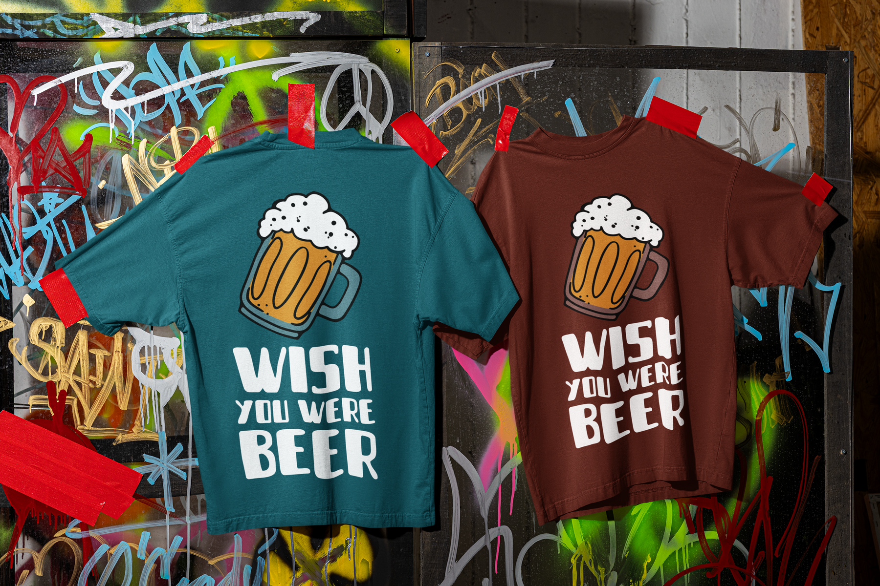 🍺 Wish You Were Beer – Funny Quote DTF Transfer FT832