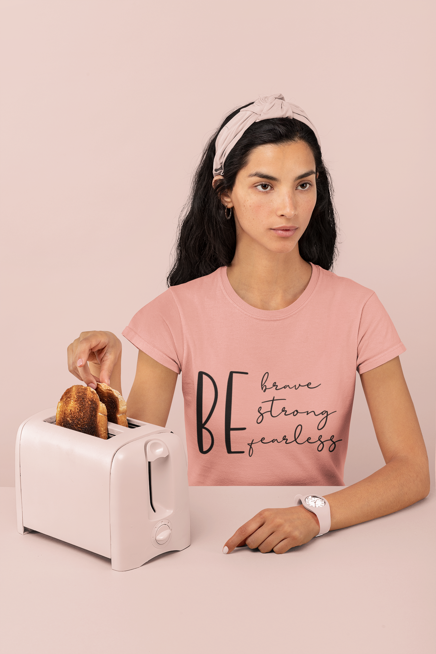 🖤 Be Brave, Strong & Fearless – Black Typography | Tonal DTF Transfer FT820