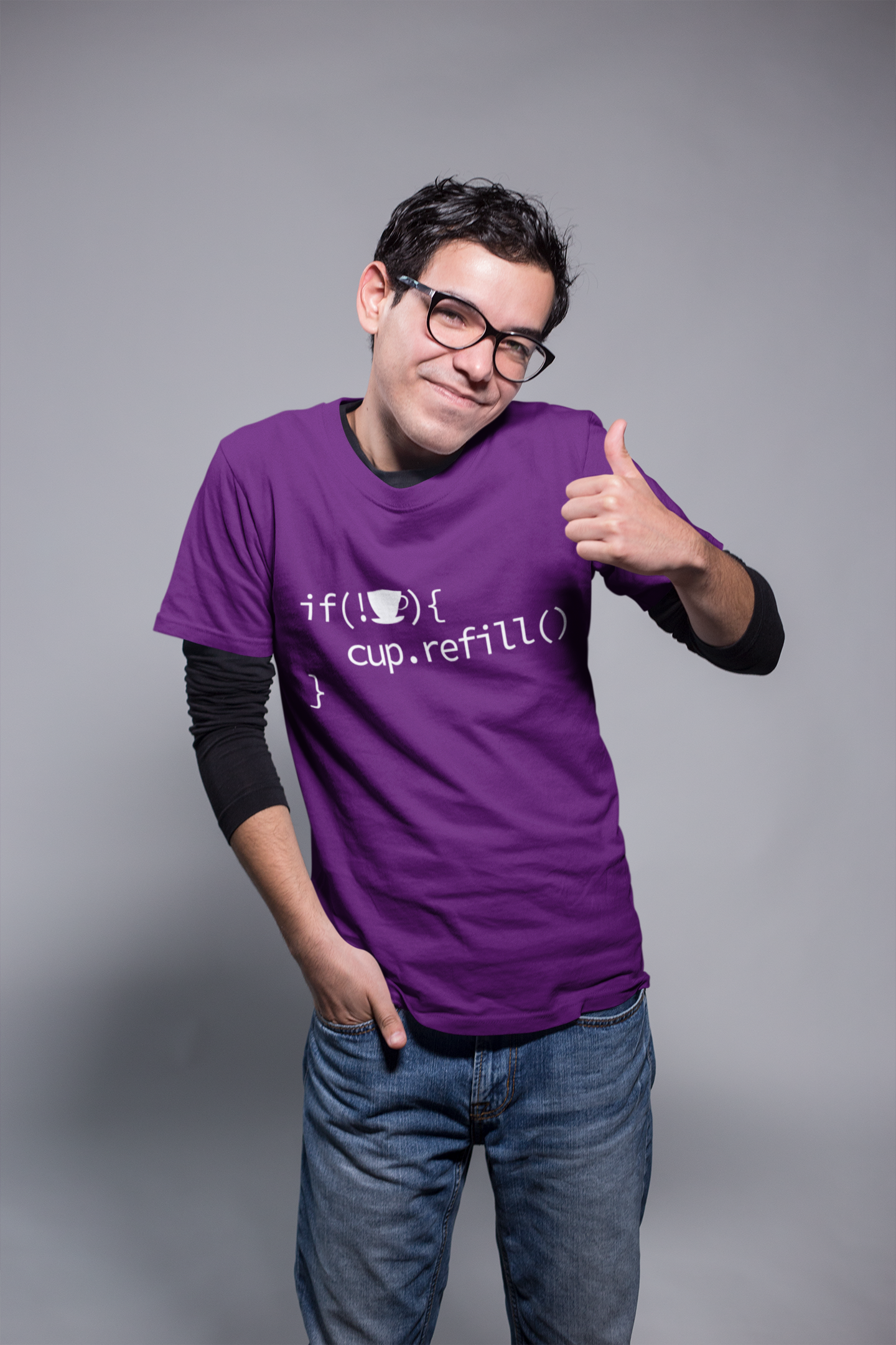 ☕💻 if (!☕) { cup.refill(); } – Programmer Humor DTF Transfer FT625