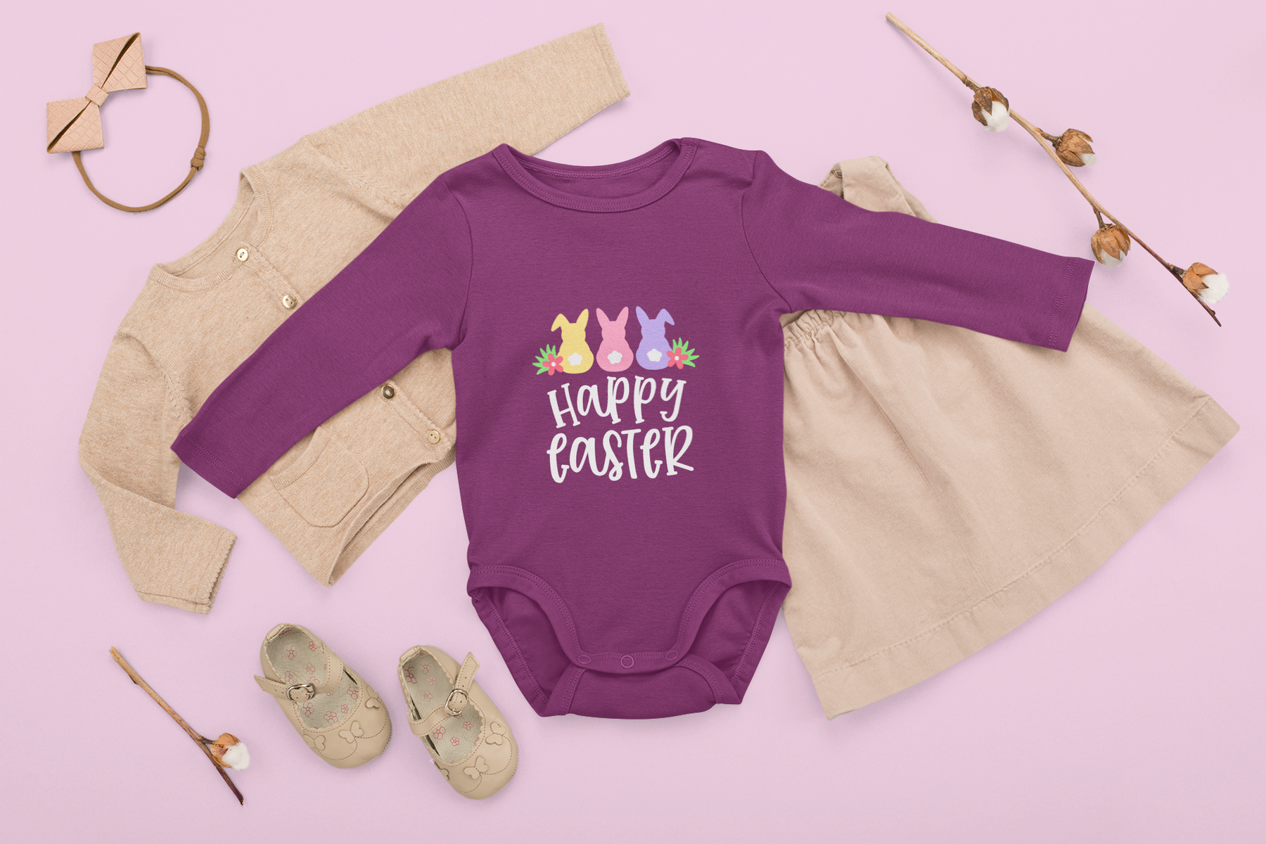 🐰 Happy Easter Cute Bunny Tail Design DTF Transfer FT363