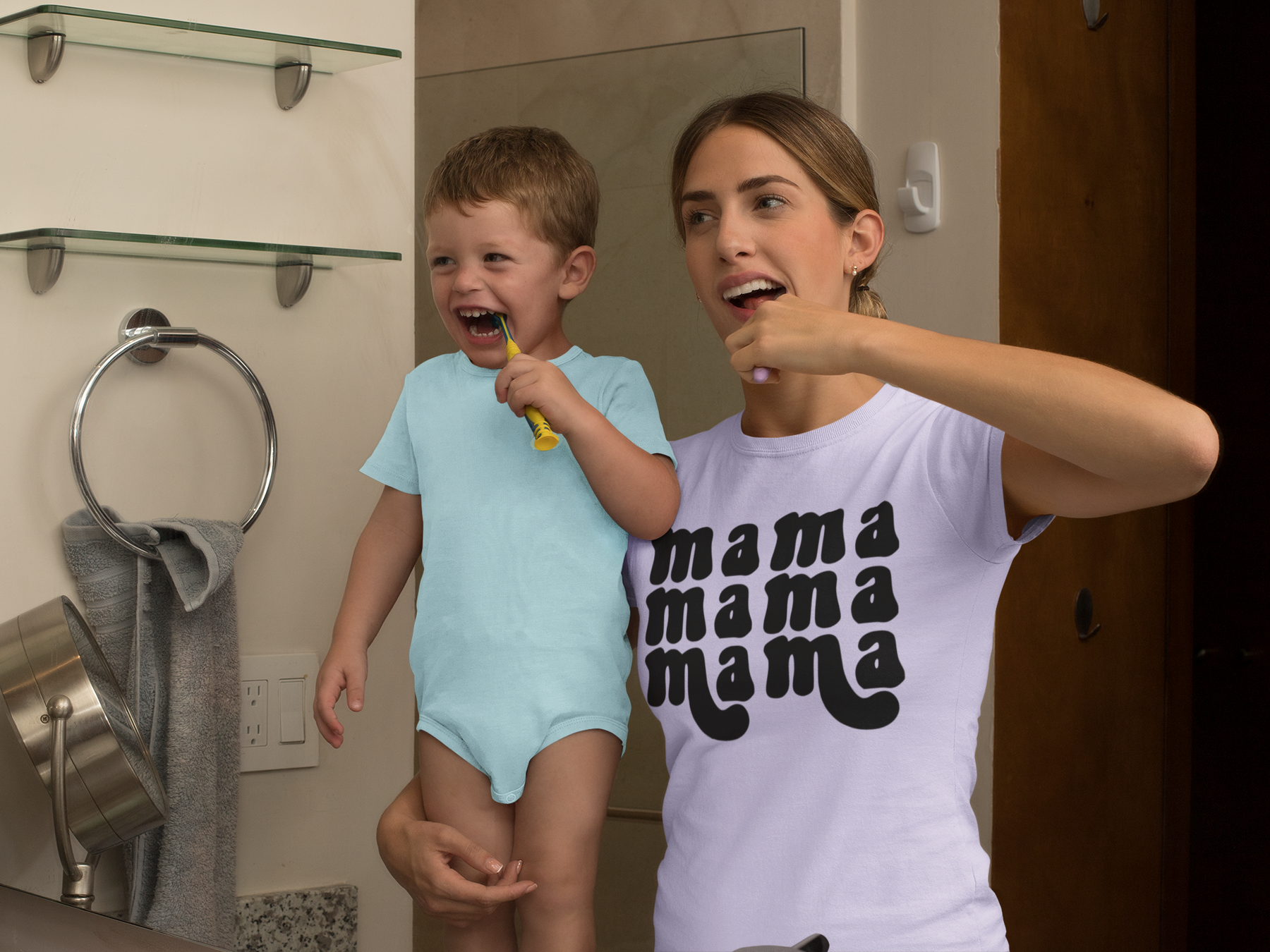 🔠 Mama Pattern – Black Bold Typography DTF Transfer FT878