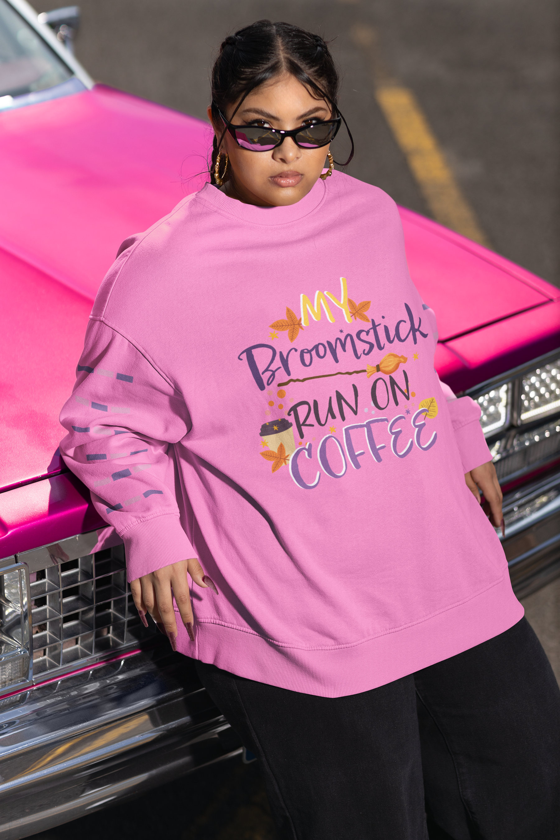 ✨ My Broomstick Runs on Coffee DTF Transfer FT557