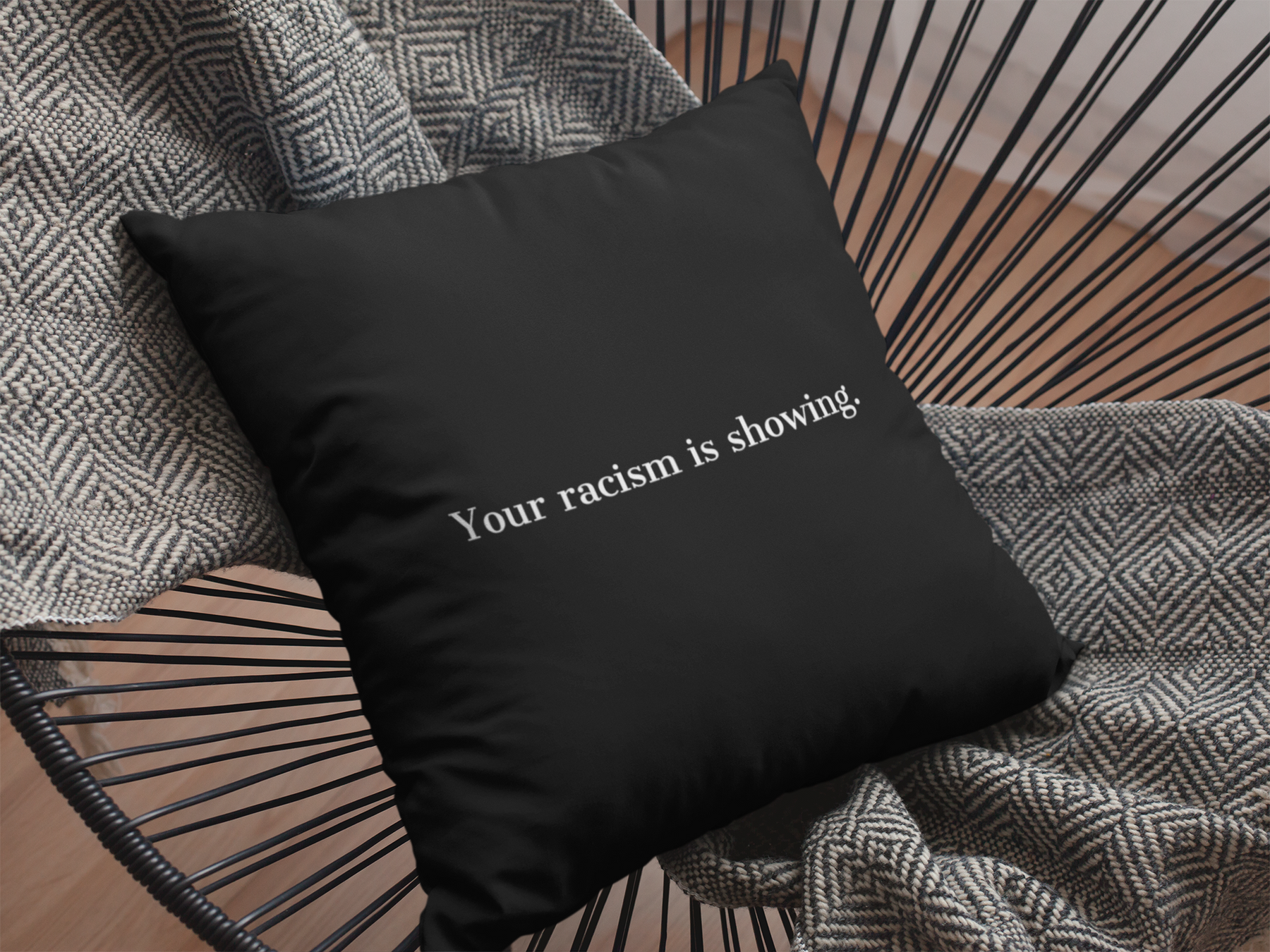 🖤 “Your Racism Is Showing” Black Text DTF Transfer FT578