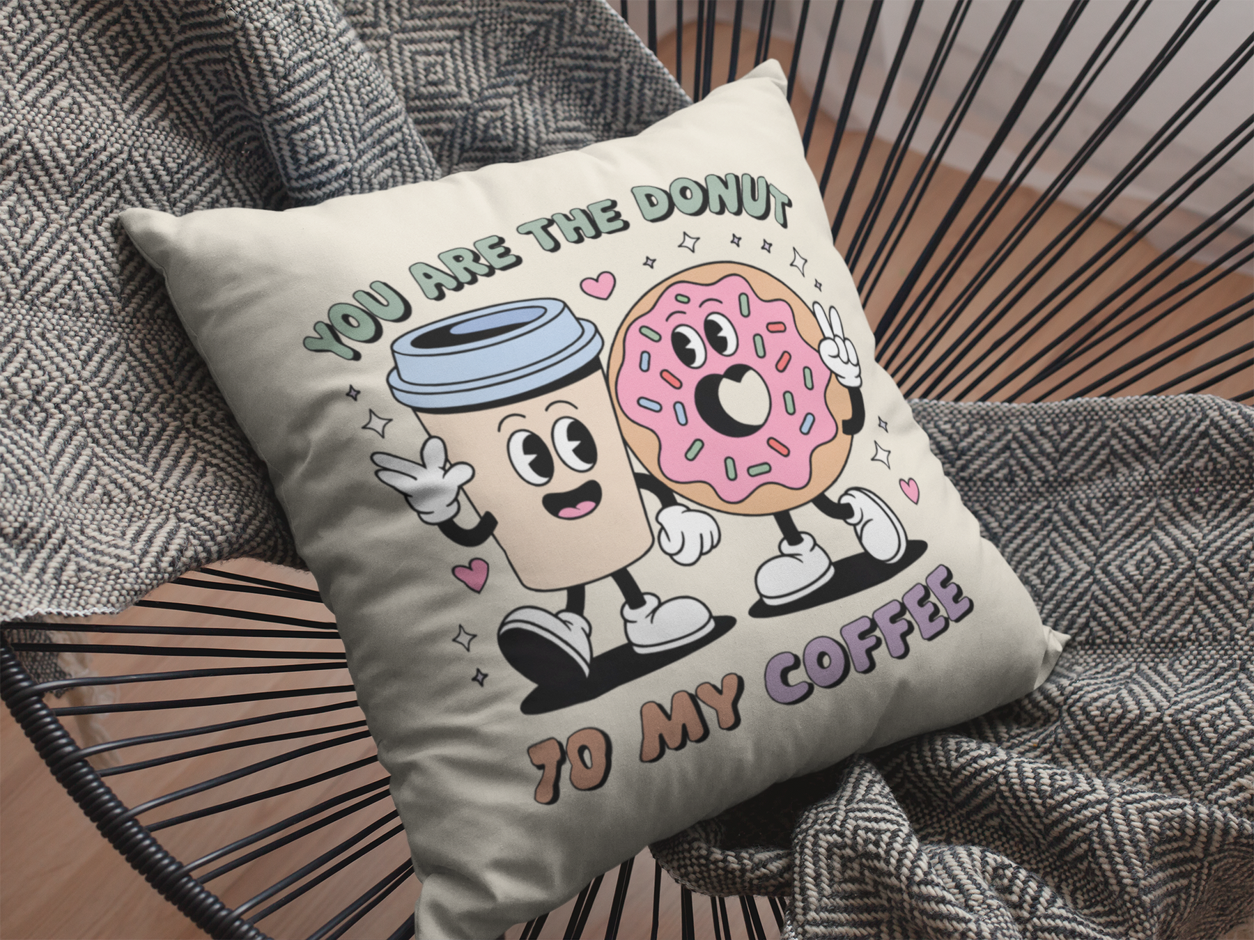 🍩💘 You Are the Donut to My Coffee – Valentine’s Day Cute Couple | DTF Transfer FT1139