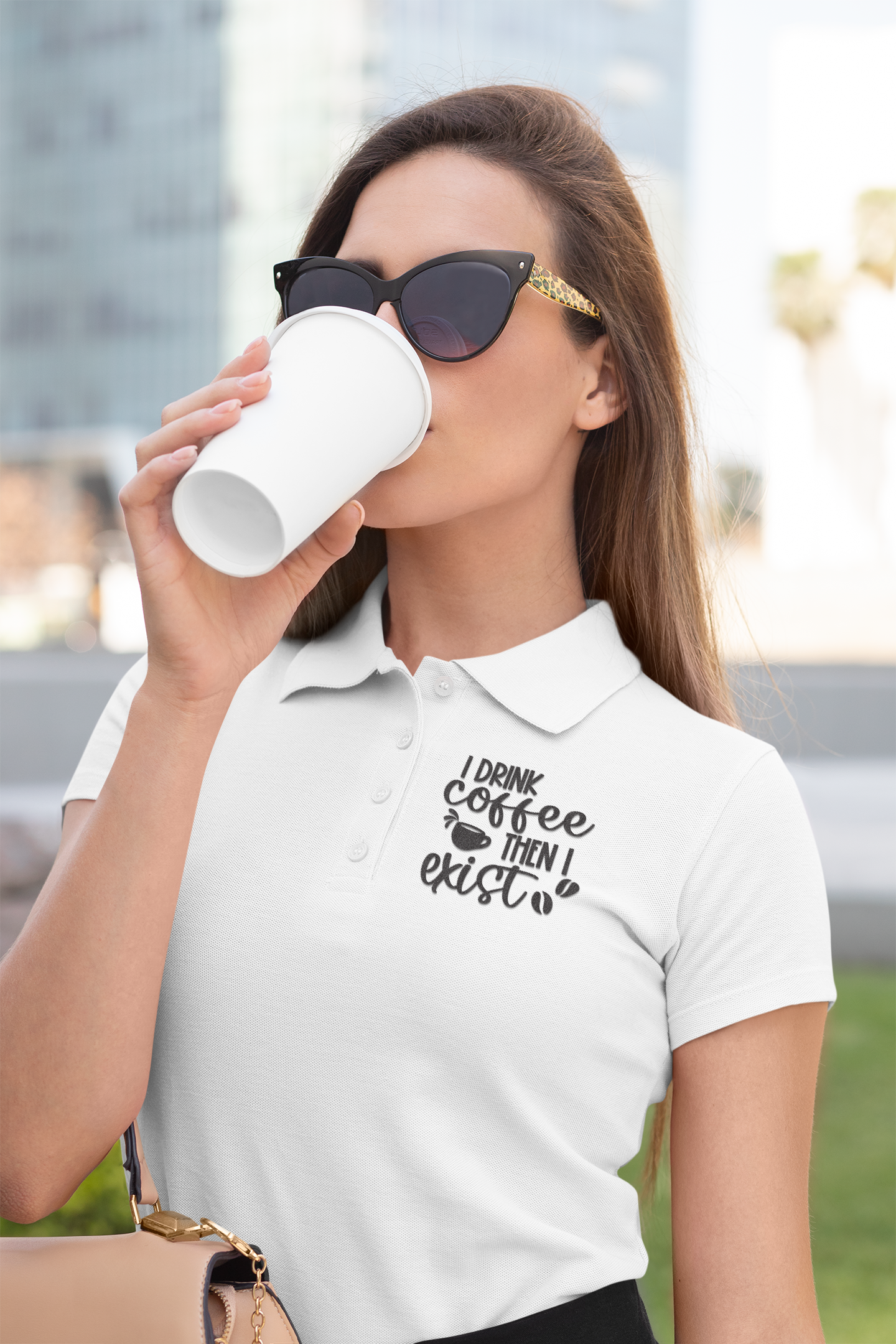 ☕🖤 I Drink Coffee Then I Exist – Minimal Coffee Quote | DTF Transfer FT947