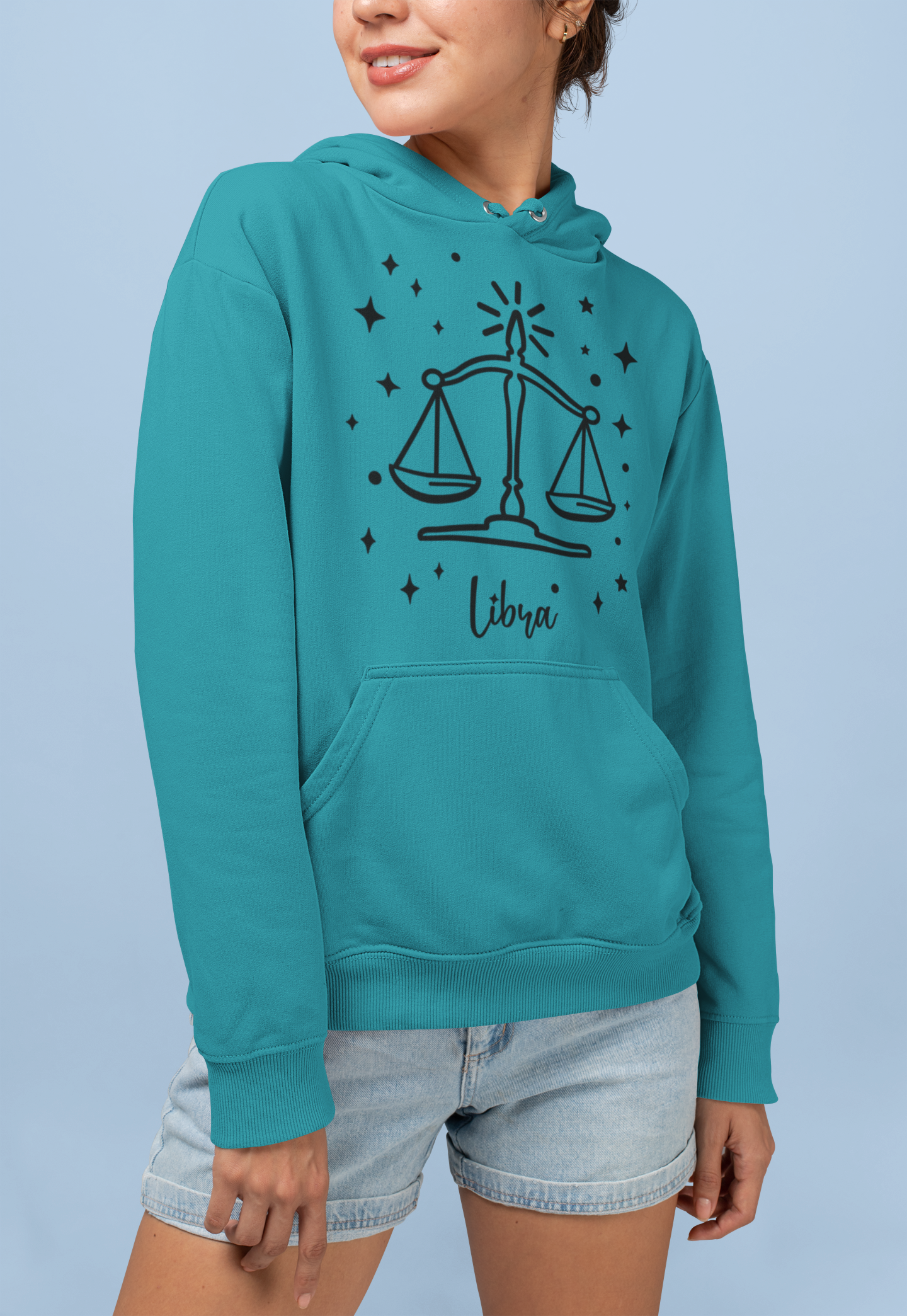 ♎⚖️ Libra Zodiac – Balanced Elegance Black DTF Transfer FT905