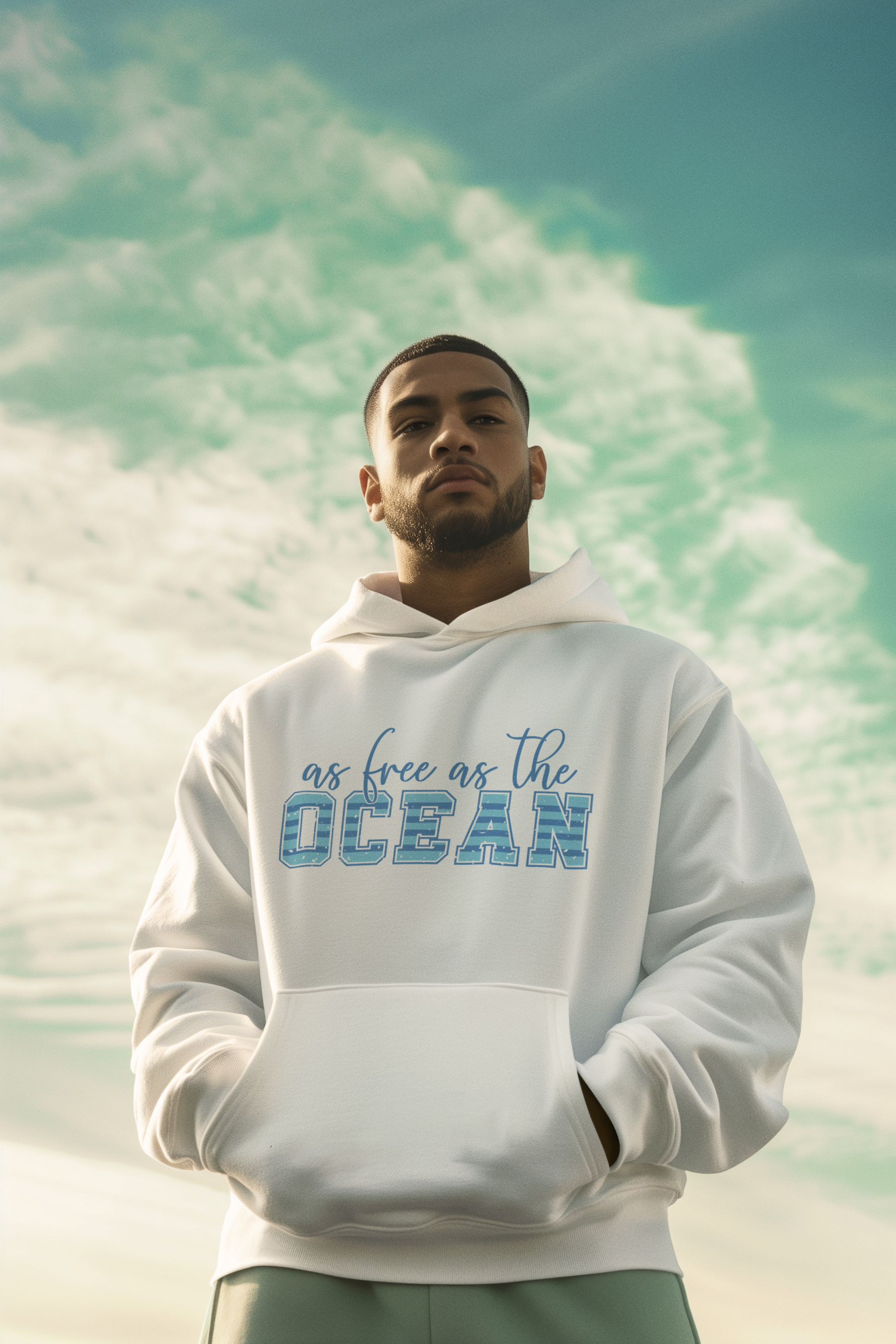 🌊🕊️ As Free As the Ocean Blue Design DTF Transfer FT267