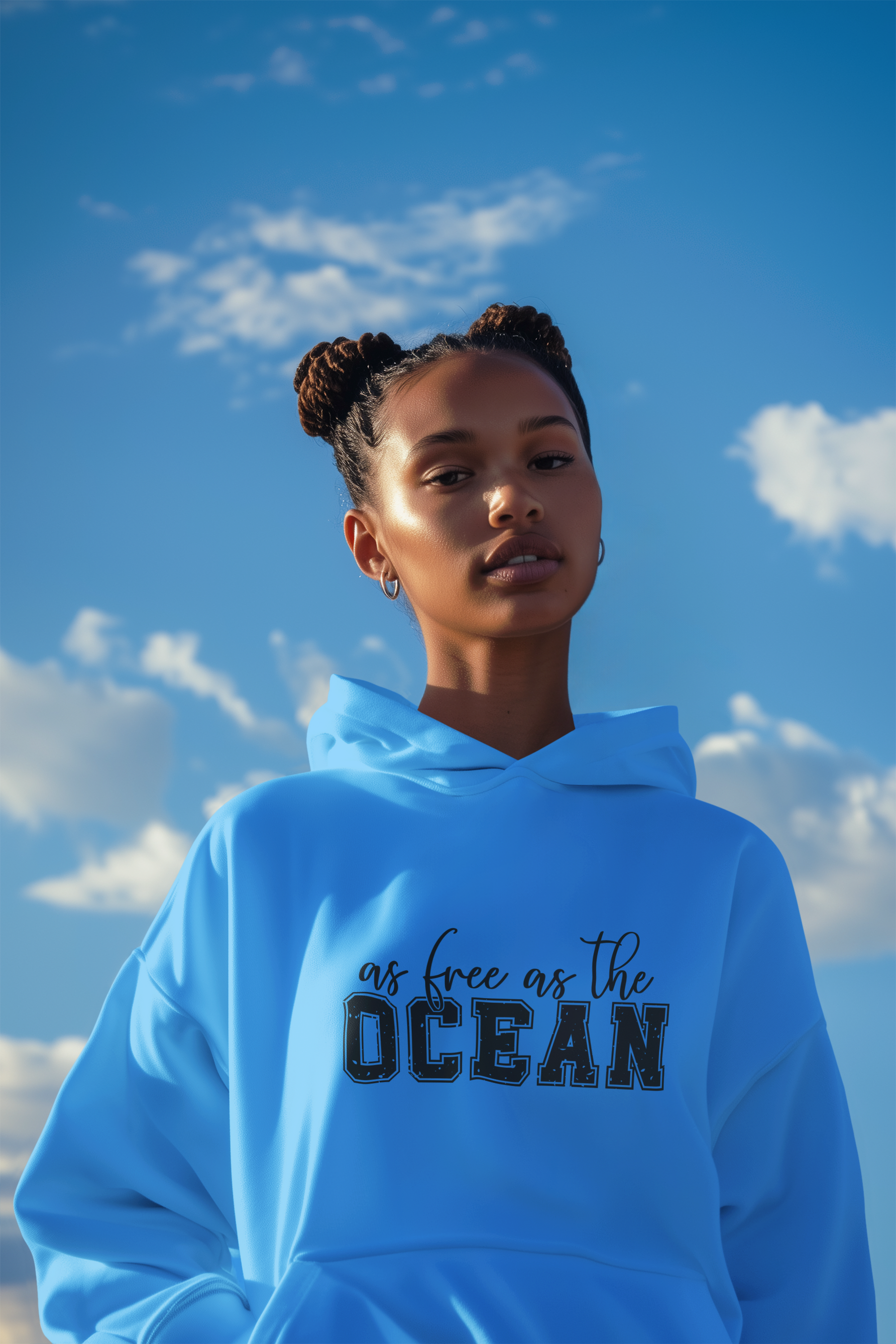 🌊🕊️ As Free As the Ocean Black Design DTF Transfer FT265