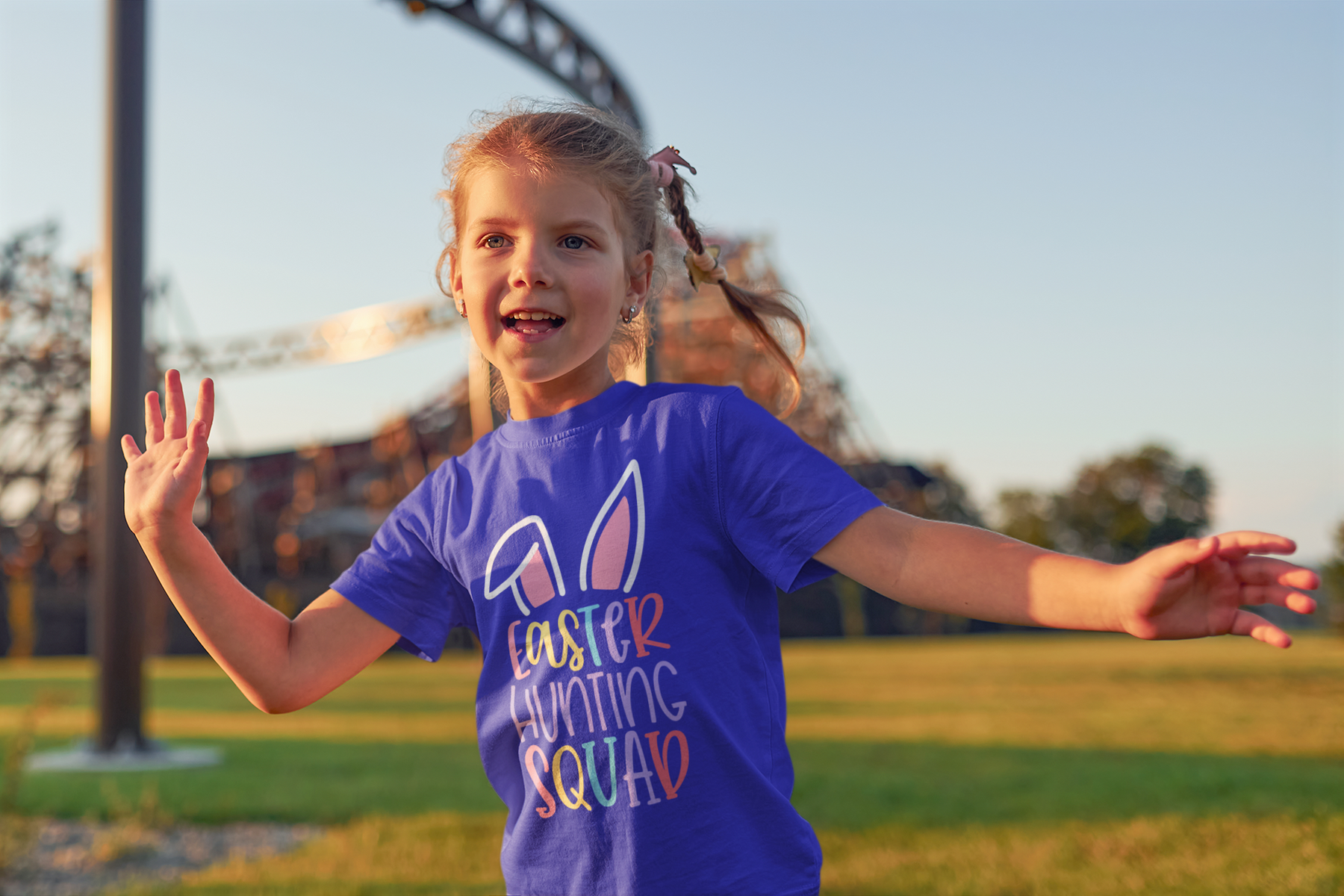 🐰 Easter Hunting Squad Colorful Bunny Ears Design DTF Transfer FT370