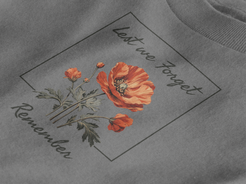 🌺 Lest We Forget Design DTF Transfer FT980