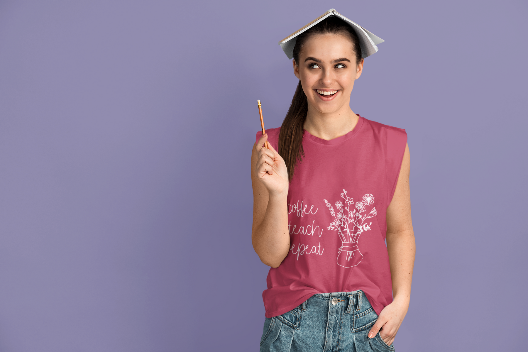 ☕🌼 Coffee Teach Repeat - Floral Teacher | DTF Transfer FT935