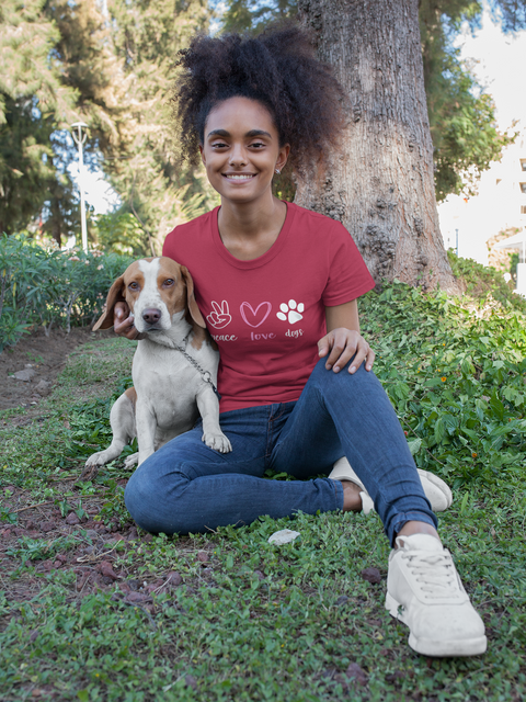 ✌️❤️🐾 Peace Love Dogs Pink Heart Paw Design DTF Transfer FT398