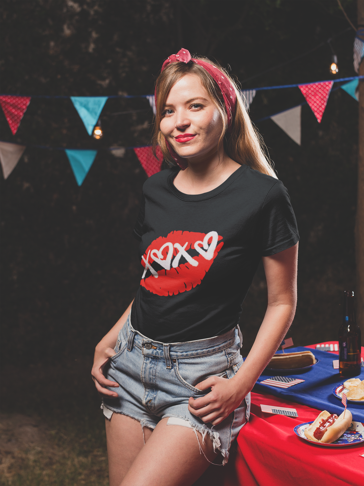 💋 XOXO Lips Red Kiss Design DTF Transfer FT385