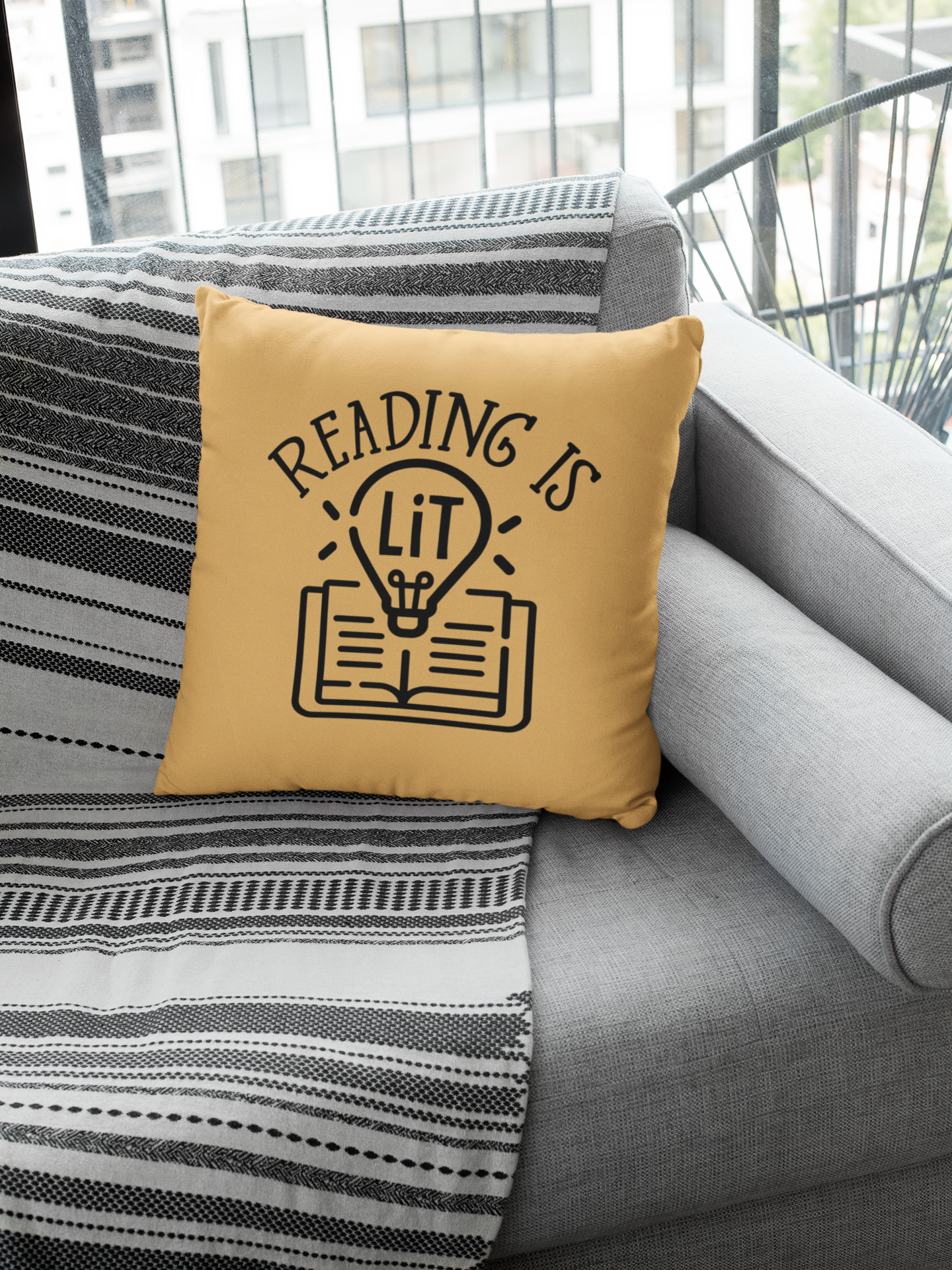 📚 Reading Is Lit | Book Lover Black DTF Transfer FT866